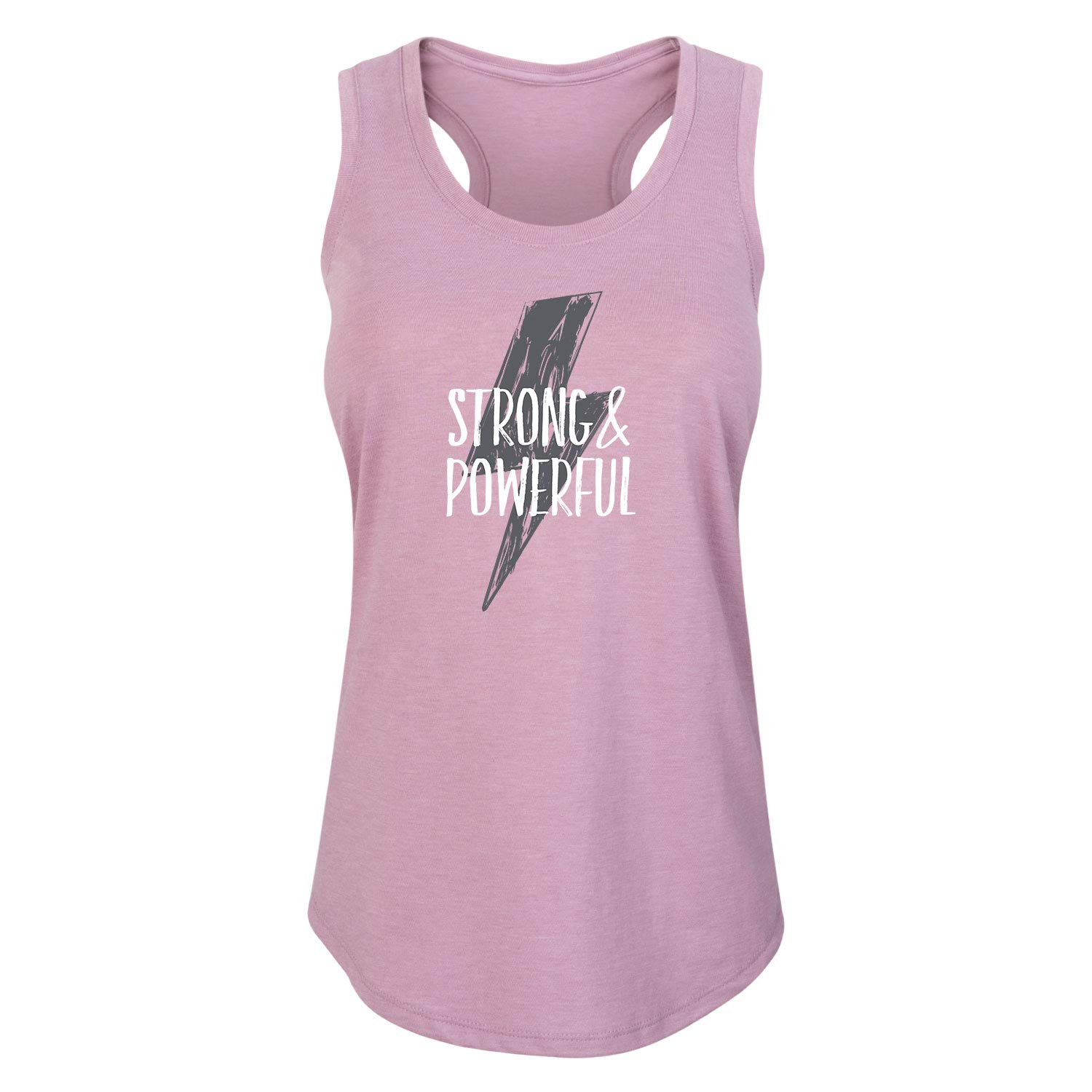Strong & Powerful Women's Racerback Tank Top - Breathable Workout Shirt for Gym, Running & Yoga - Instant Message Design