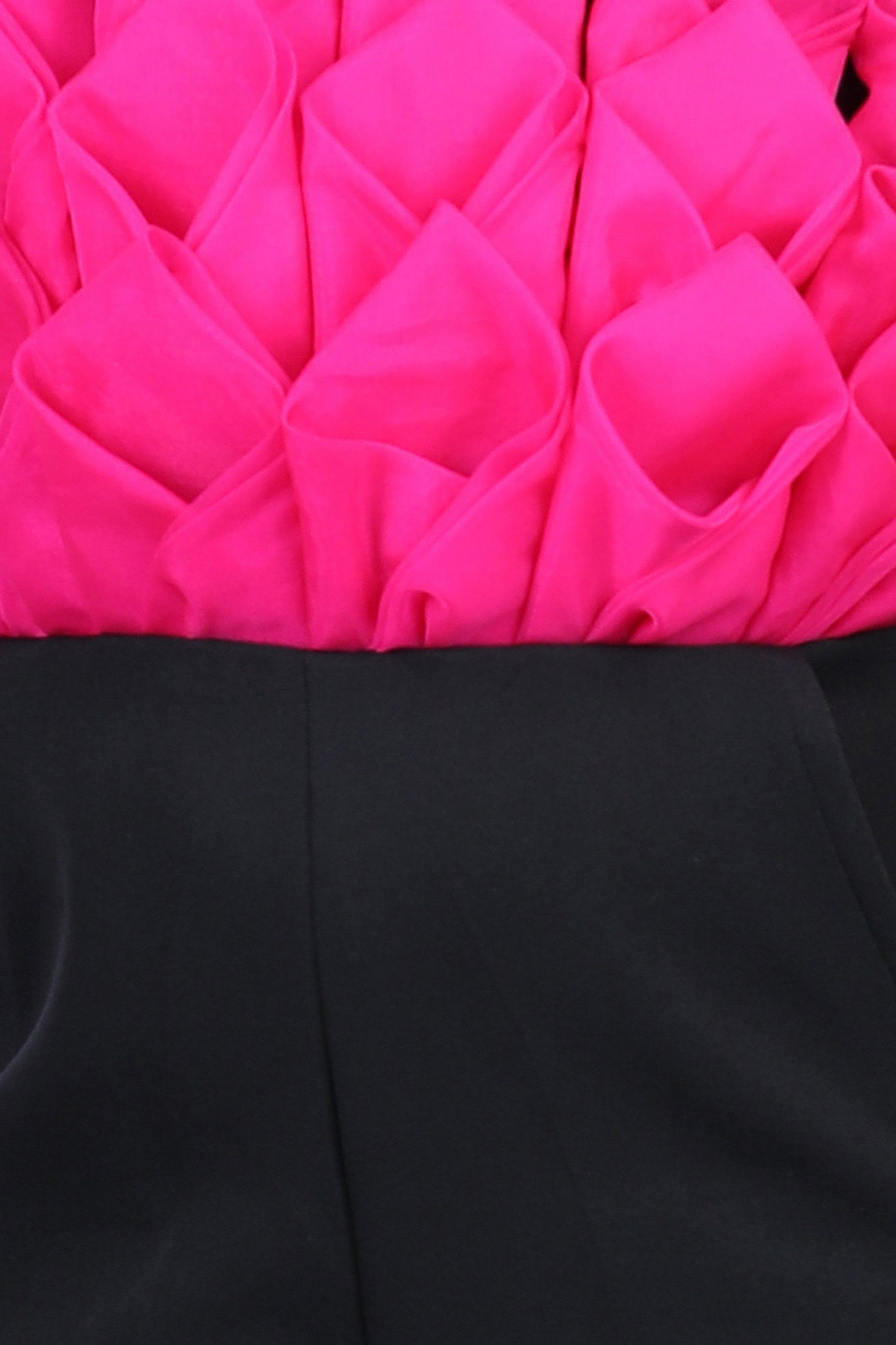 Pre Order: Embellished Jumpsuit with Contrast Color Fabric Flowers - Perfect for Weddings, Parties & Special Occasions