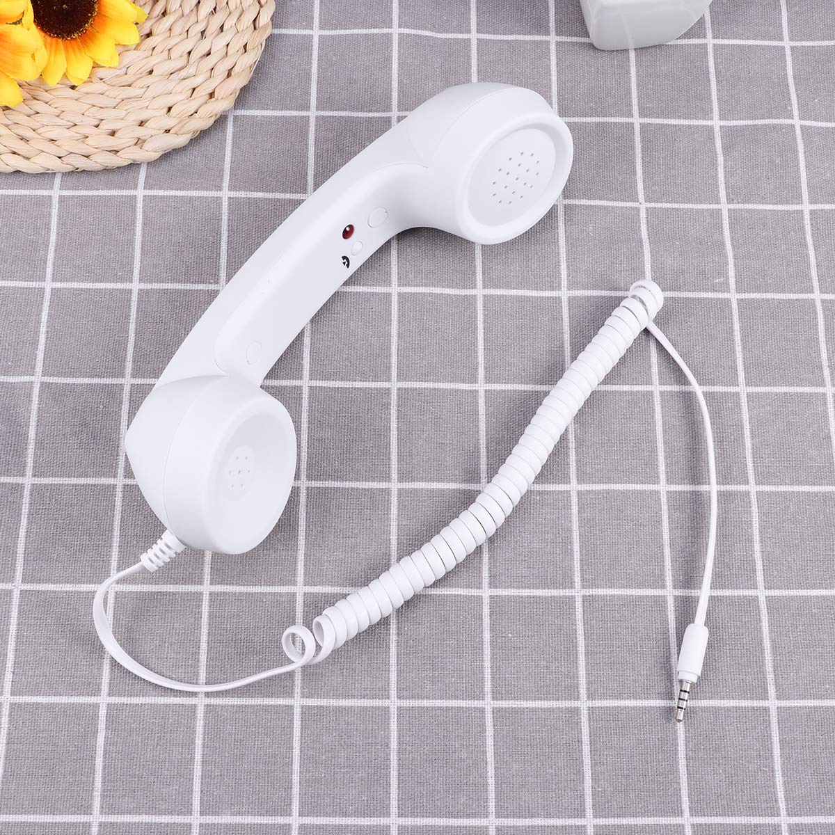 Vintage Retro Telephone Handset with 3.5mm Jack - Universal Cell Phone Receiver for iPhone & Android - Perfect for Hands-Free Calling, Gaming, and Online Meetings