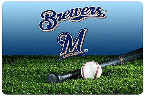 Milwaukee Brewers Baseball Pet Bowl Mat - Large Non-Slip Dog & Cat Feeding Mat for MLB Fans | Perfect for Game Day & Home Use