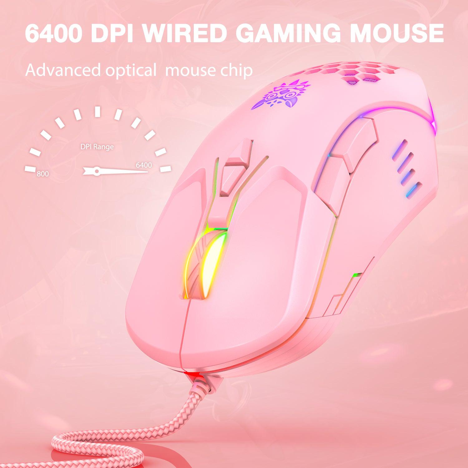 ONIKUMA CW902 Wired Gaming Mouse with 7 RGB Color LED Backlight - Ergonomic Design for PC Computer Gaming, Work & Office Use