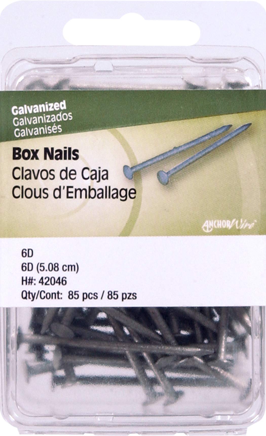 6D Galvanized Box Nails - 85 Pack (42046) - Rust-Resistant Construction Nails for Framing, Roofing & Woodworking Projects