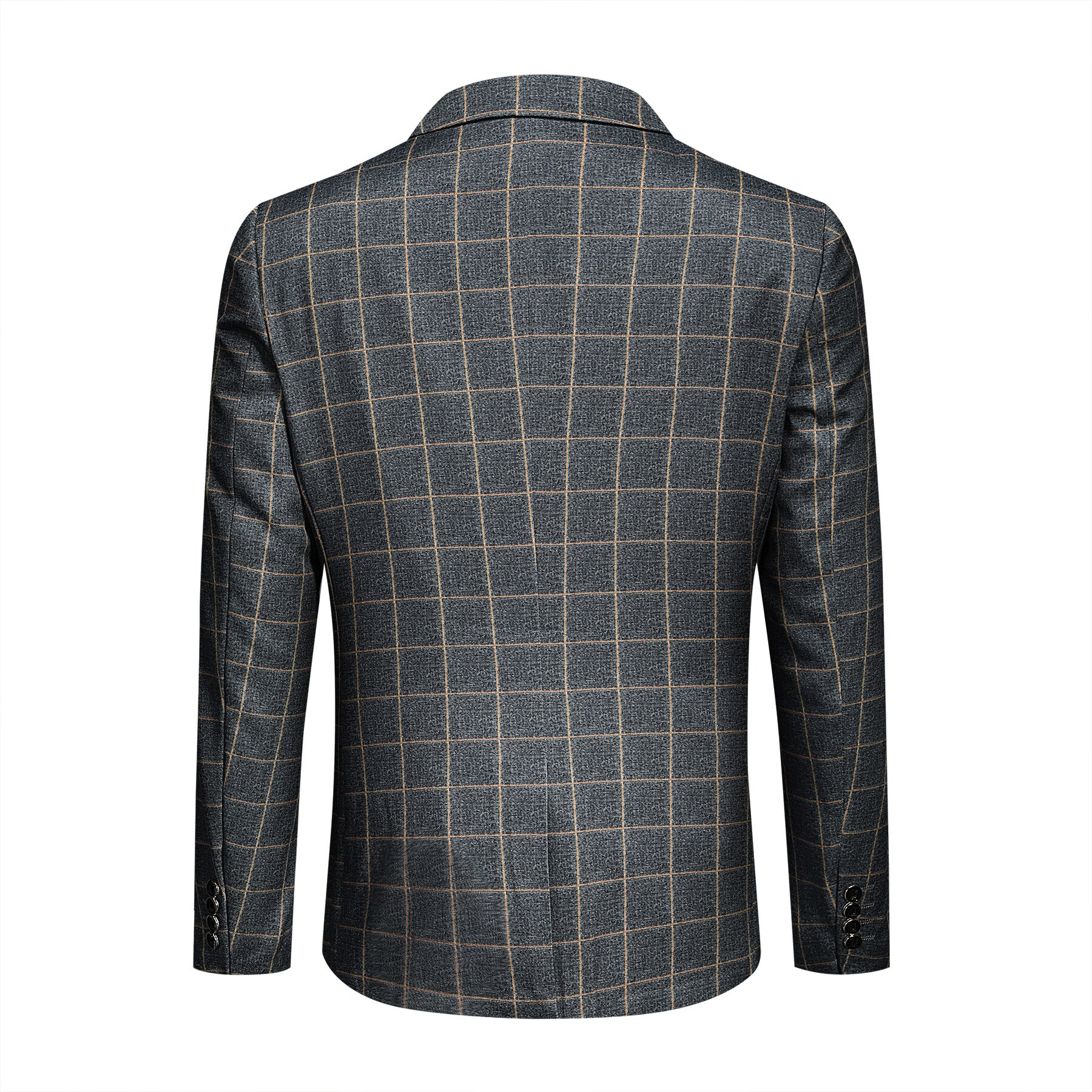 3 Piece Slim Fit Grey Plaid Modern Suit for Men - Business Formal & Wedding Attire - Office, Interviews & Special Occasions