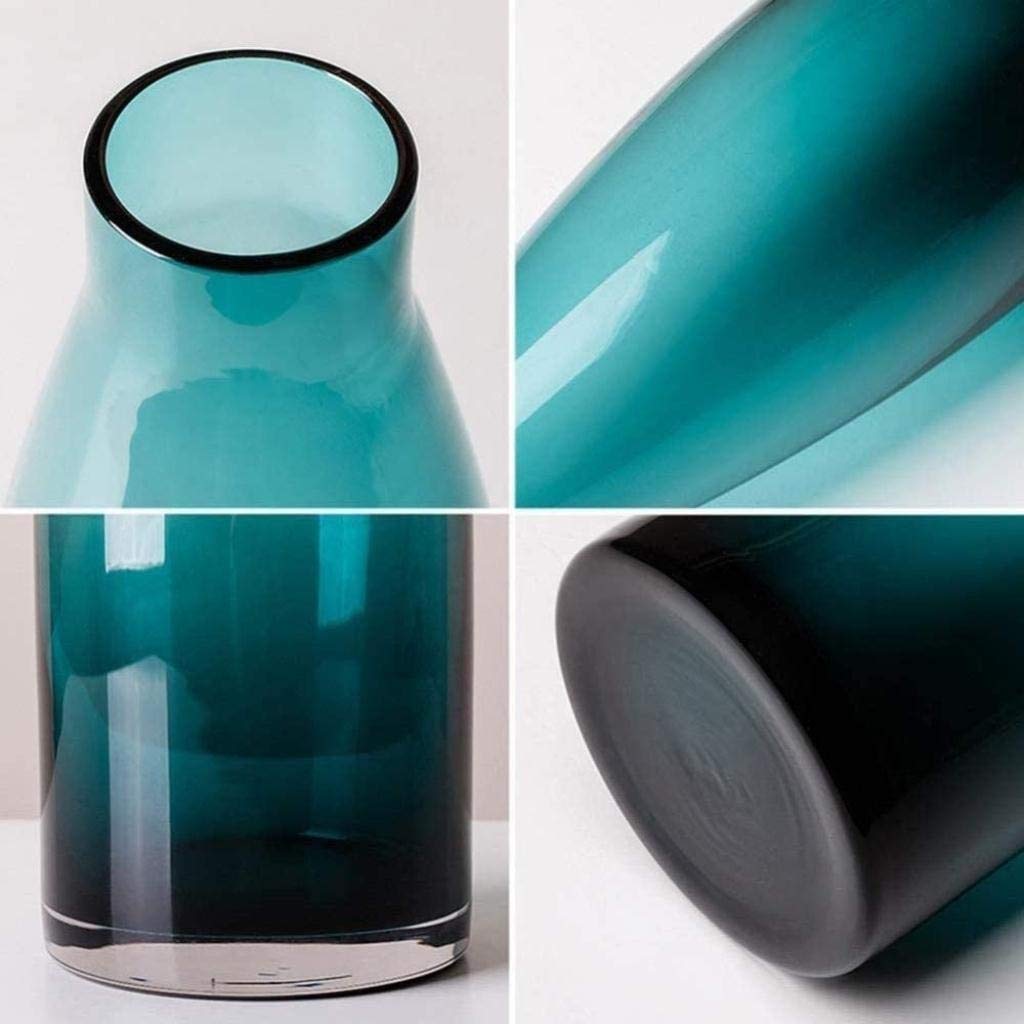 Modern Glass Sculpture Vase - 10.43 Inch Handcrafted Centerpiece for Kitchen, Dining Table, Bedroom, Office & Hotel Decor | Elegant Home Decoration