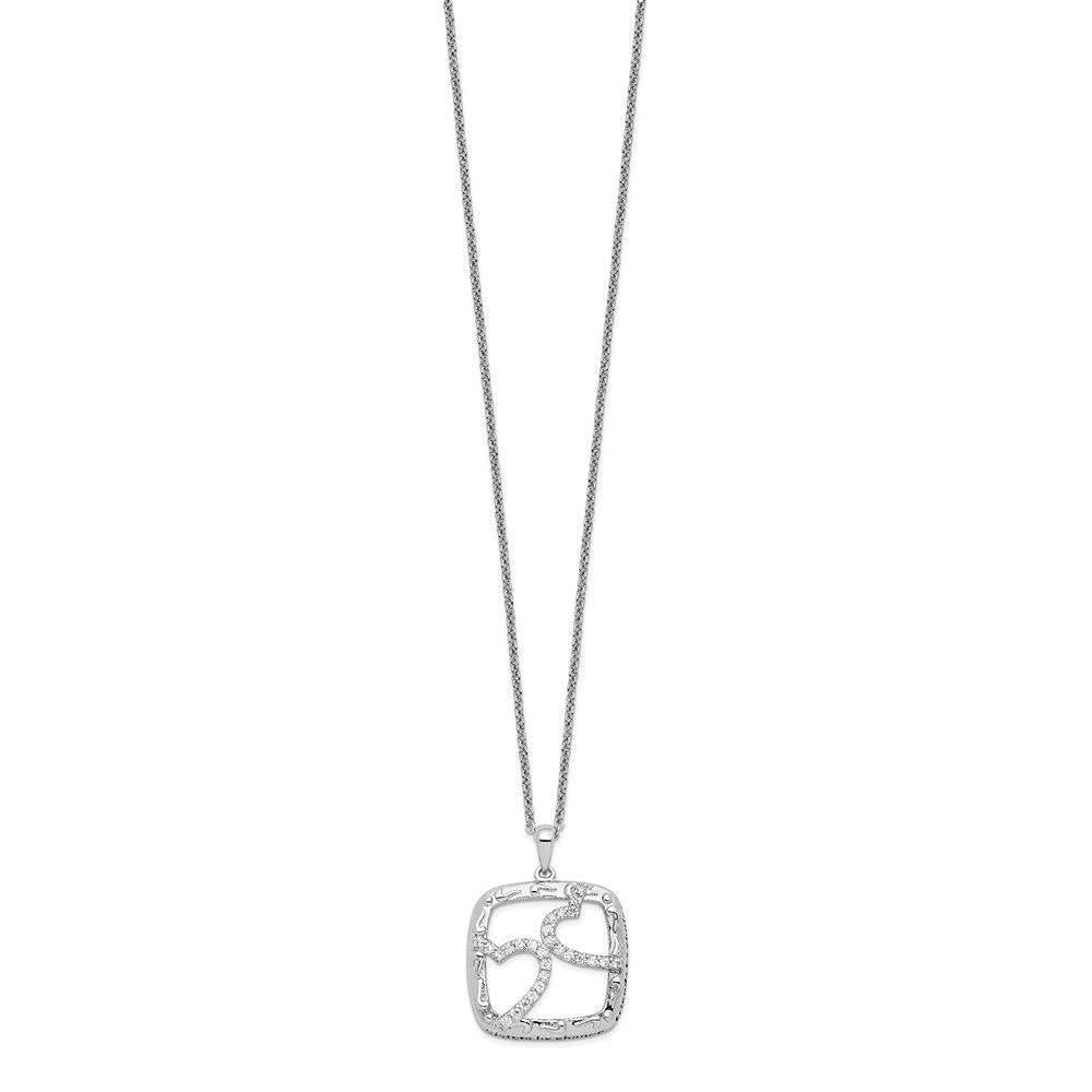 Sterling Silver Sisters By Chance Heart Necklace - 18 Inch CZ Pendant with Antique Finish | Perfect Gift for Sisters, Best Friends & Loved Ones | Elegant Jewelry for Birthdays, Anniversaries & Special Occasions