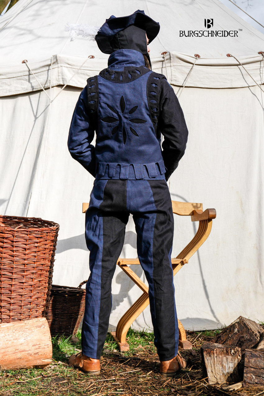 Landsknecht Pants Imperialis Blue/Black - Renaissance Costume, LARP, Historical Reenactment - Perfect for Cosplay, Medieval Fairs & Theatrical Performances