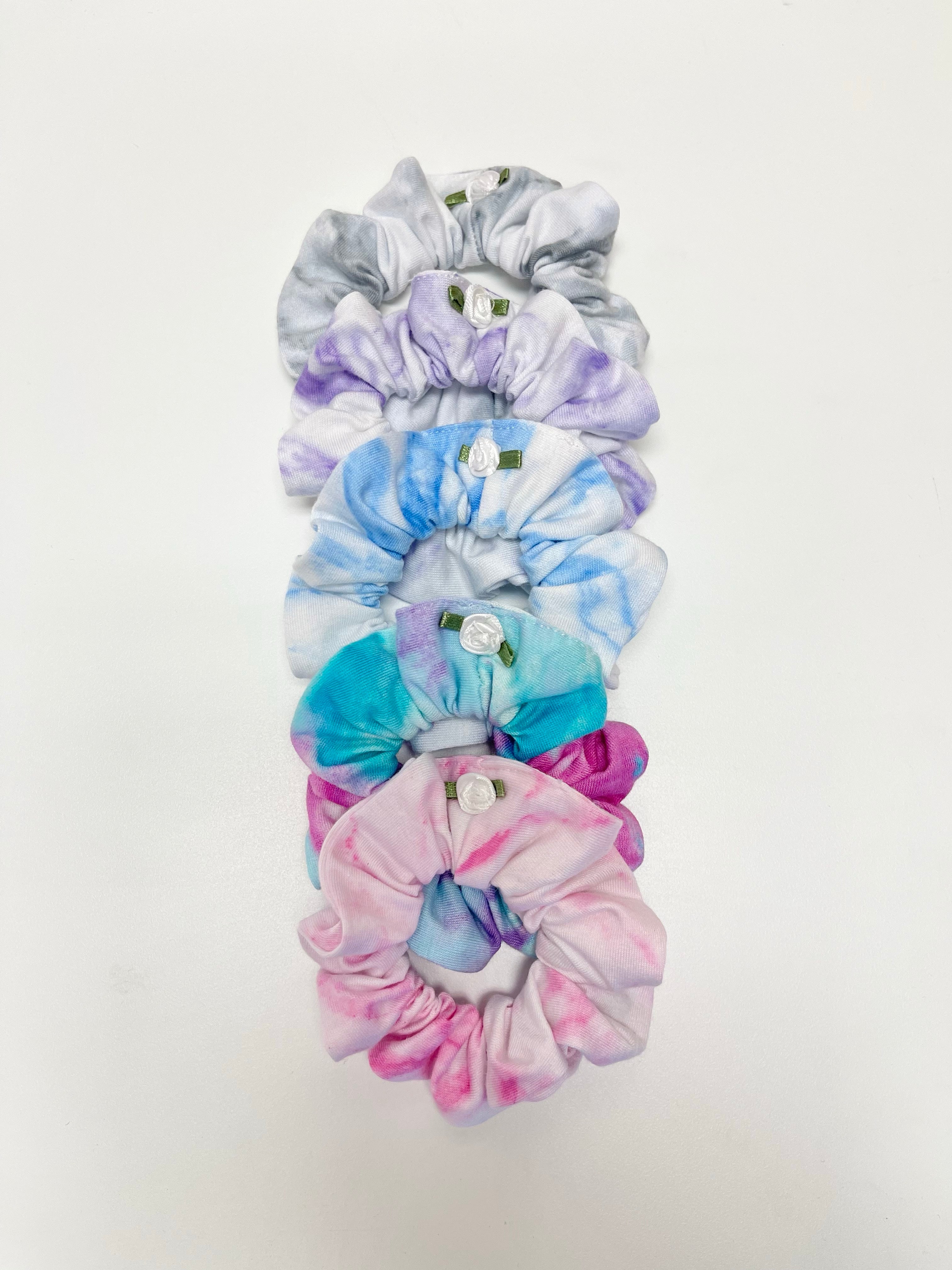 Vibrant Tie Dye Hair Scrunchies - Soft Elastic Hair Bands for Women & Girls (6-Pack) - Perfect for School, Workouts, and Fashion Accessories