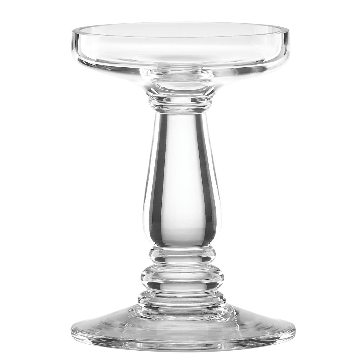 Reed & Barton Weston Large Clear Glass Pillar Candle Holder 1.25 LB - Elegant Home Decor for Dining Table, Wedding Centerpiece & Holiday Decorations