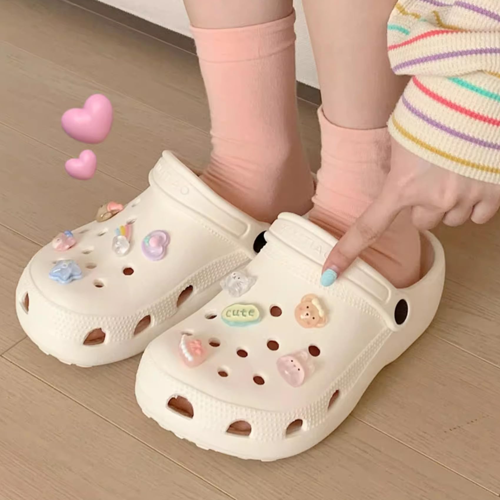 Women's Waterproof Garden Clogs with Cute Charms - Slip-On Summer Sandals for Beach, Pool, Shower & Bathroom Slippers - Perfect for Outdoor, Indoor & Water Activities