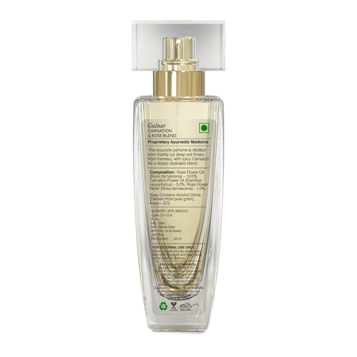 Forest Essentials Intense Perfume Kesari - Long Lasting Floral Fragrance for Women | Perfect for Date Nights & Special Occasions