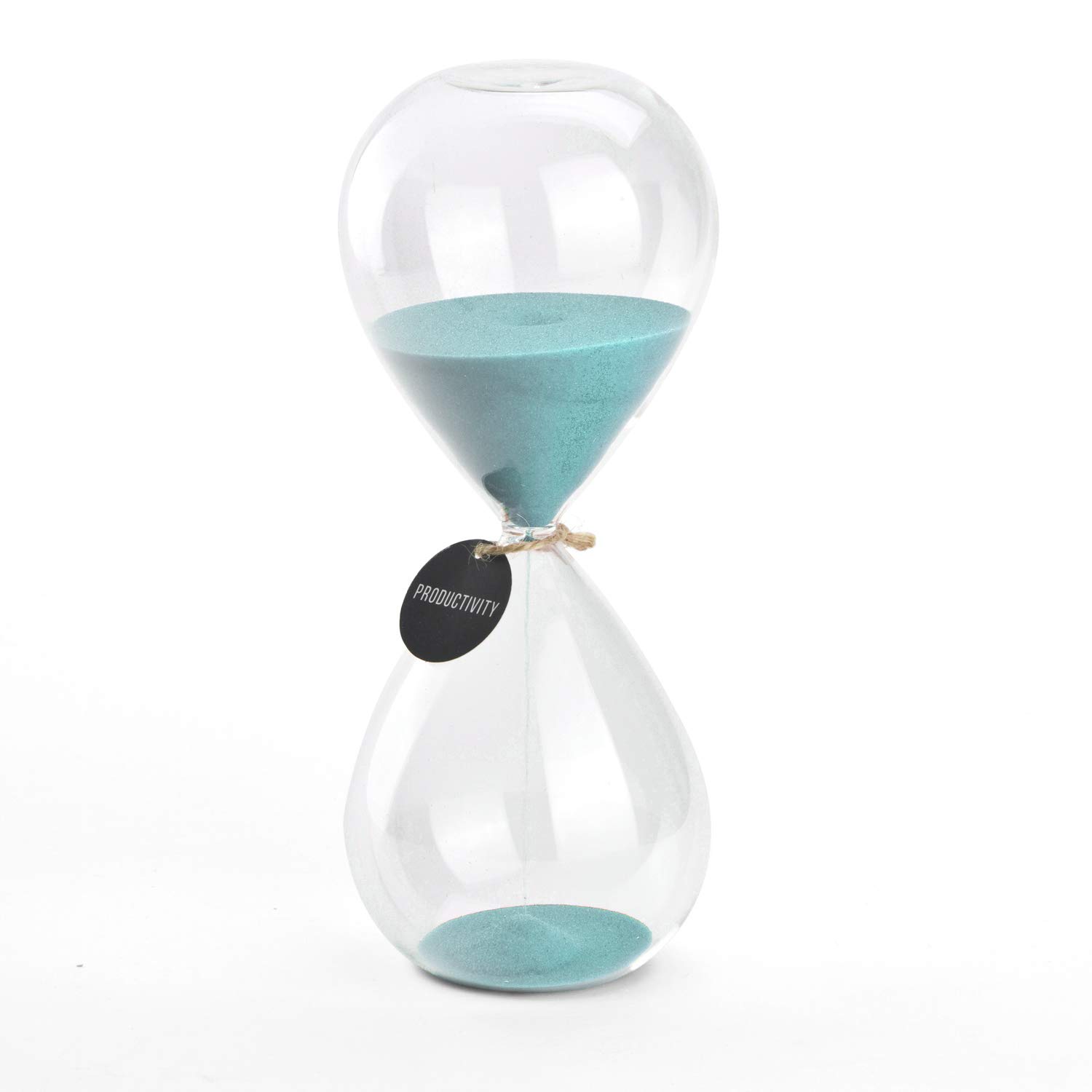 SWISSELITE Biloba Hourglass Sand Timer - Decorative Glass Sand Clock for Home, Office & Desk Decor | Perfect for Meditation, Yoga, Study Focus & Vintage Style Decorating