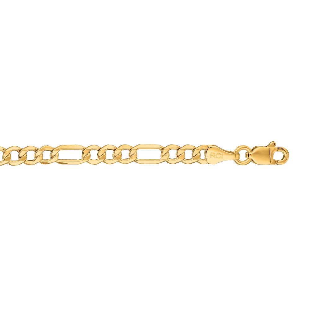 10K Gold 3.7mm Lite Figaro Chain for Men & Women - Dainty & Elegant Jewelry for Everyday Wear, Gifts & Special Occasions