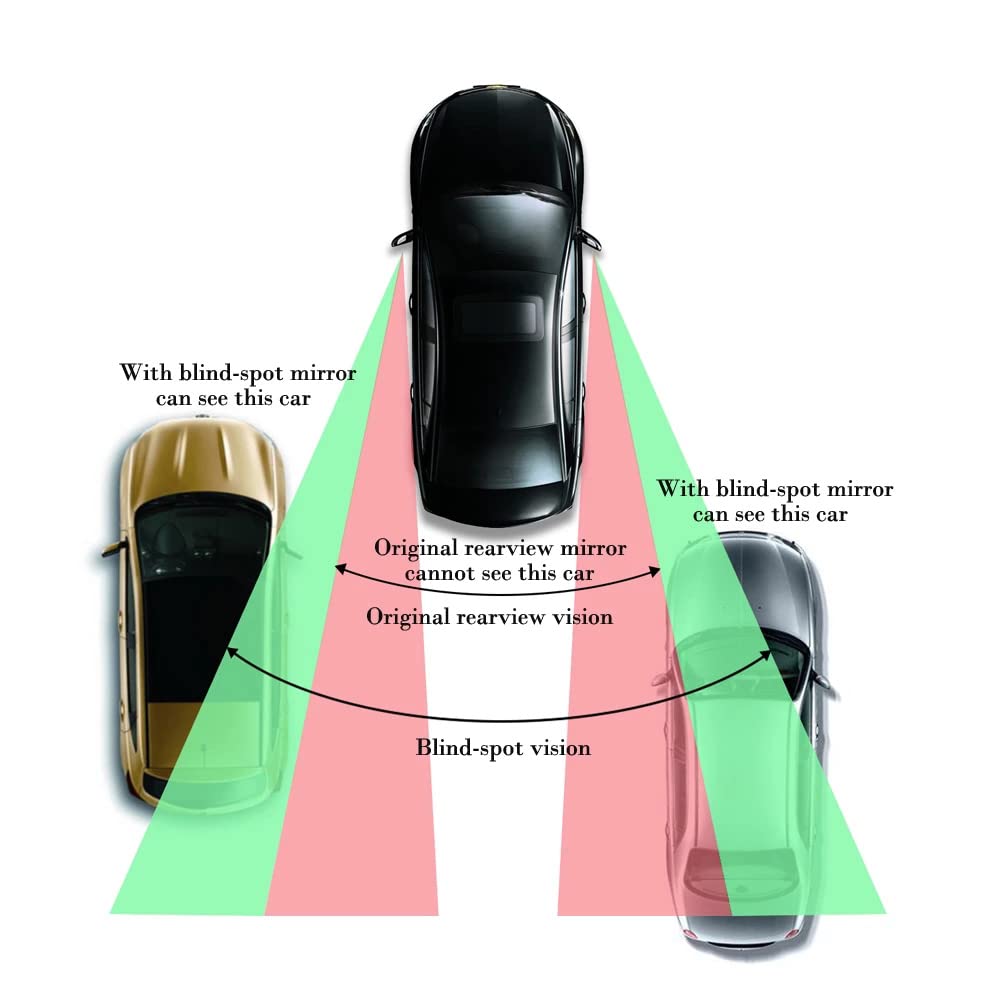 360 Degree Adjustable Wide Angle Car Side Mirrors - Blind Spot Elimination & Parking Assistance - Universal Fit for Cars, Trucks, SUVs - Perfect for Highway Driving and Tight Parking Spaces