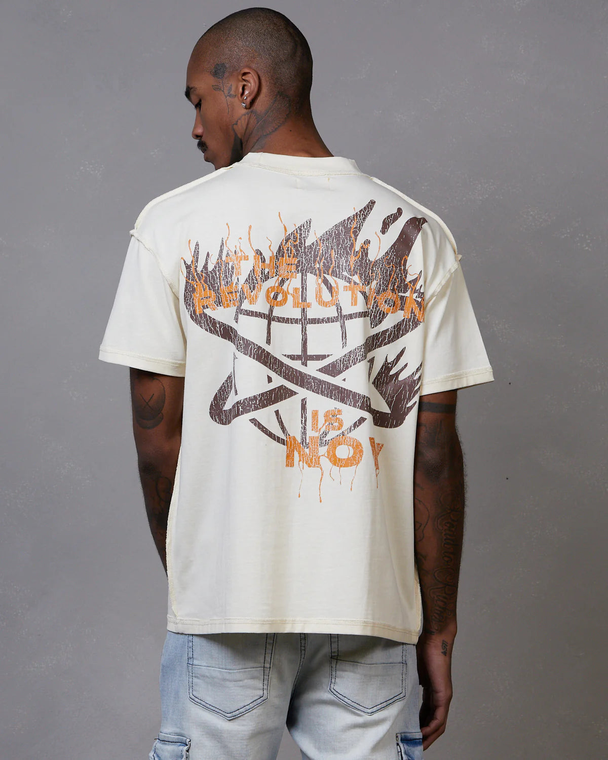 Gftd La REVOLUTION TEE BONE - Trendy Graphic T-Shirt for Men & Women | Perfect for Streetwear, Casual Outfits & Everyday Wear