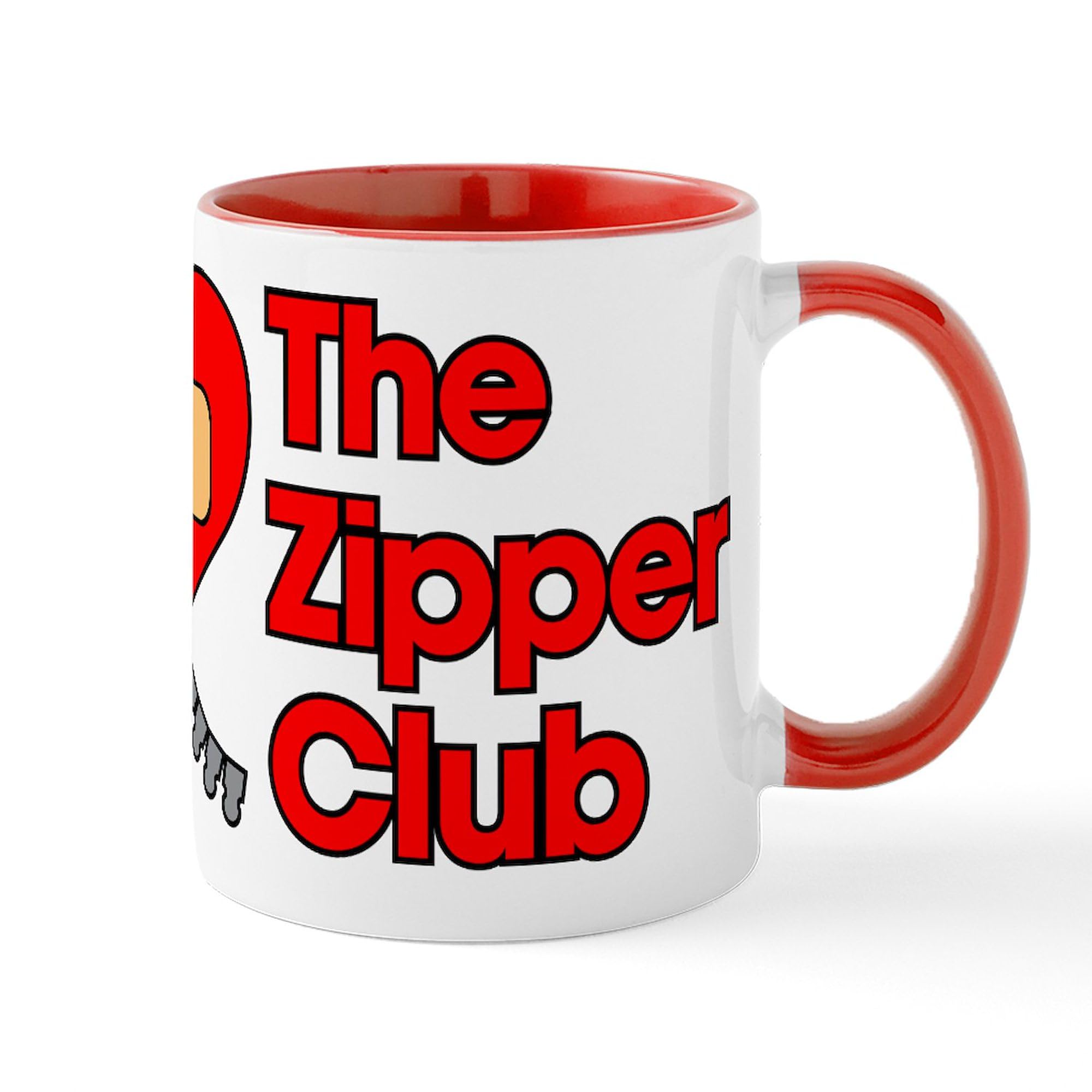 The Zipper Club 11 oz (325 ml) Ceramic Coffee Mug - Funny Novelty Gift for Friends & Coworkers - Perfect for Office, Home & Camping Use