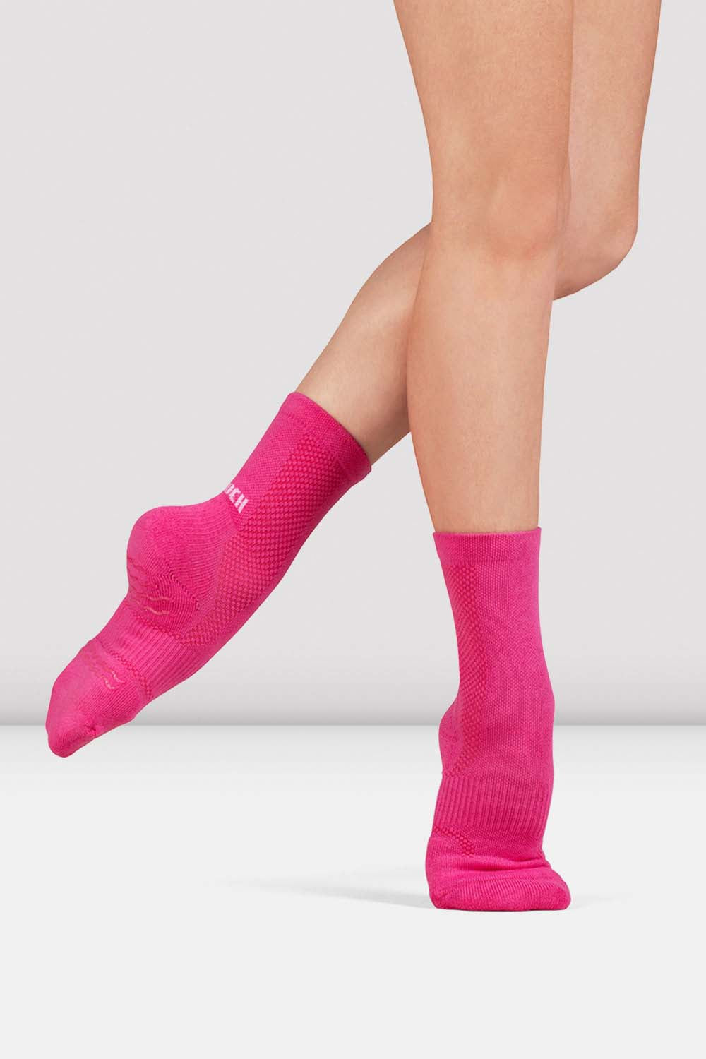 Blochsox Crew Length Dance Socks for Ballet, Jazz & Contemporary - Non-Slip Grip, Breathable Cotton Blend - Perfect for Dance Classes, Performances & Rehearsals