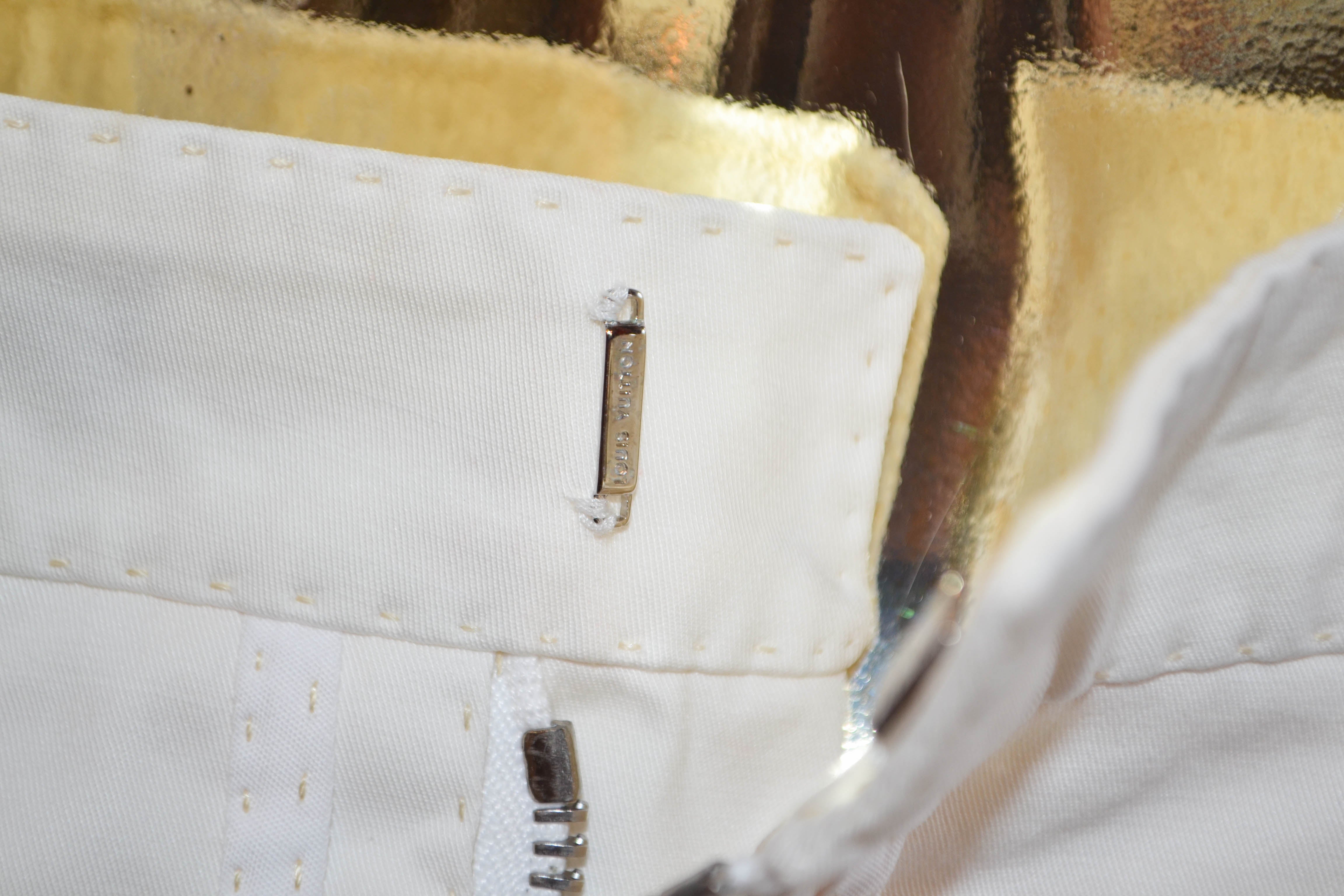 Authentic Louis Vuitton Women's White Skirt Size 36 - Luxury Designer A-Line Skirt for Women, Perfect for Parties, Weddings & Office Wear
