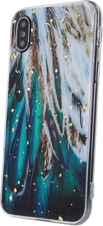 Apple iPhone 13 Glitter Case with Green Feather Design - Trendy Protective Cover for Everyday Use & Special Occasions