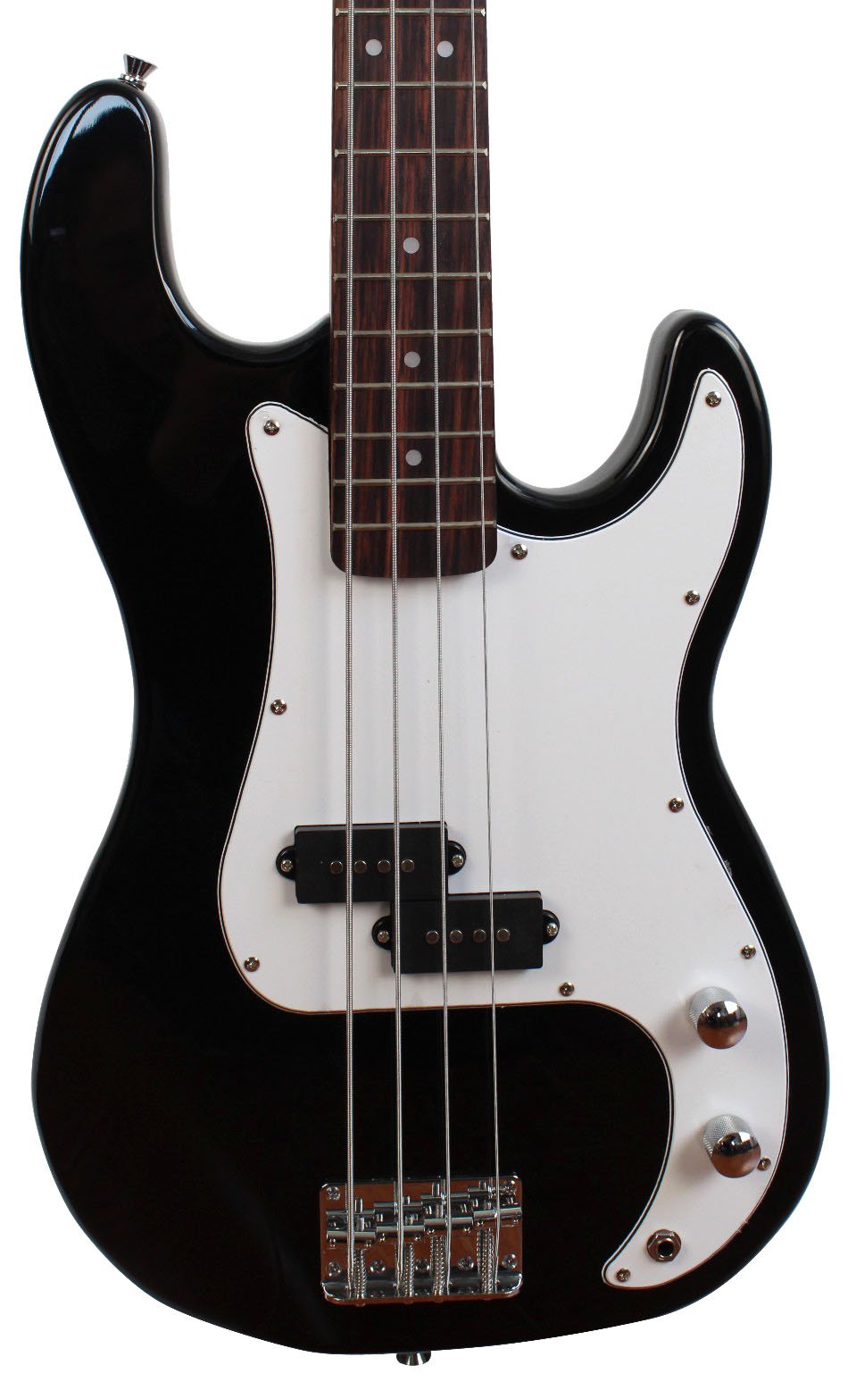 Stedman Beginner Bass Guitar Bundle with 15W Amp, Gig Bag, Accessories & Polishing Cloth - Black | Complete Starter Kit for New Musicians & Practice Sessions