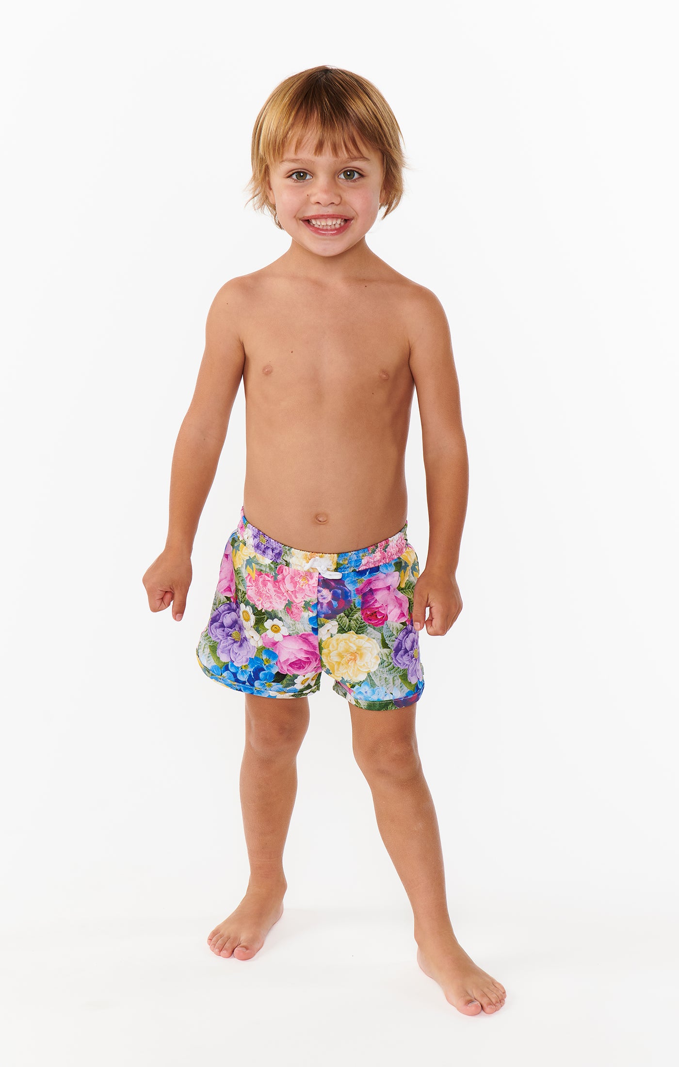 Little Beach Bum Trunks ~ Flower Shop | Cute Floral Swim Trunks for Men | Perfect for Beach Vacations, Pool Parties & Summer Getaways