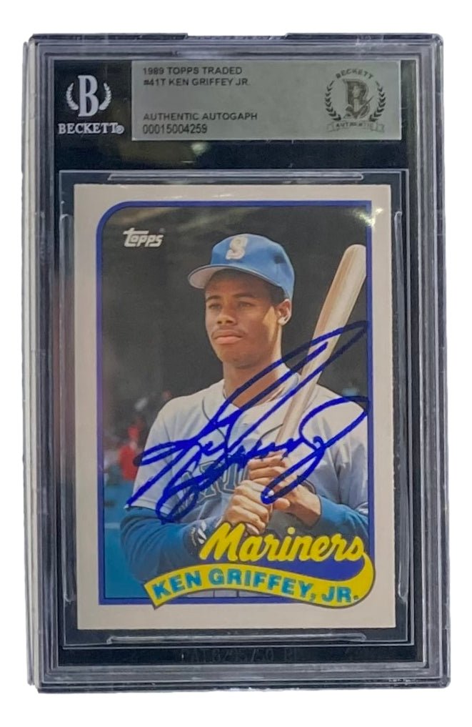 Ken Griffey Jr Autographed 1989 Topps #41T Rookie Card - PSA/DNA Certified - Seattle Mariners Memorabilia for Baseball Collectors & Sports Fans Display