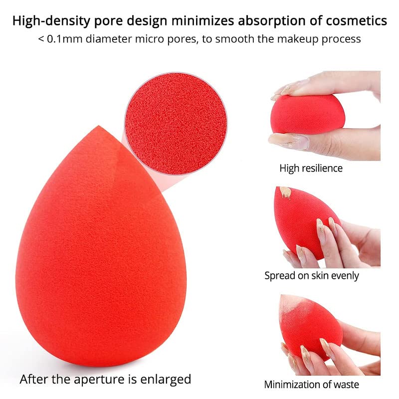 Belicia 5-Piece Makeup Sponge Set - Premium Foundation Blending Beauty Sponges for Liquid, Cream & Powder - Multi-Colored Cosmetic Sponges for Flawless Makeup Application at Home or Professional Use
