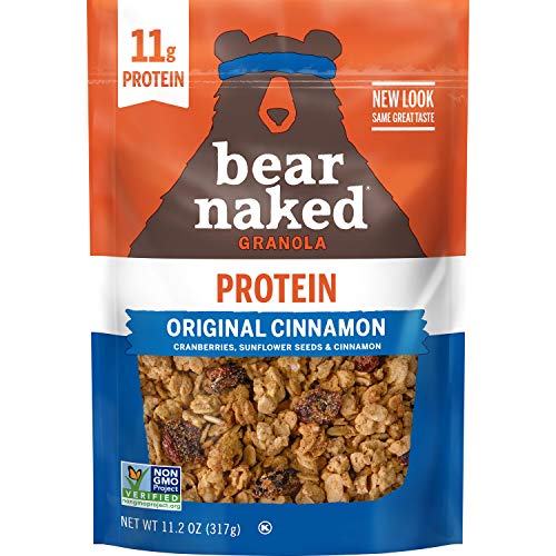 Bear Naked Granola Cereal - High Protein Vegetarian Breakfast Snacks, Original Cinnamon Flavor, 11.2oz Bag | Perfect for Healthy Morning Meals, On-the-Go Snacking & Office Breakfast