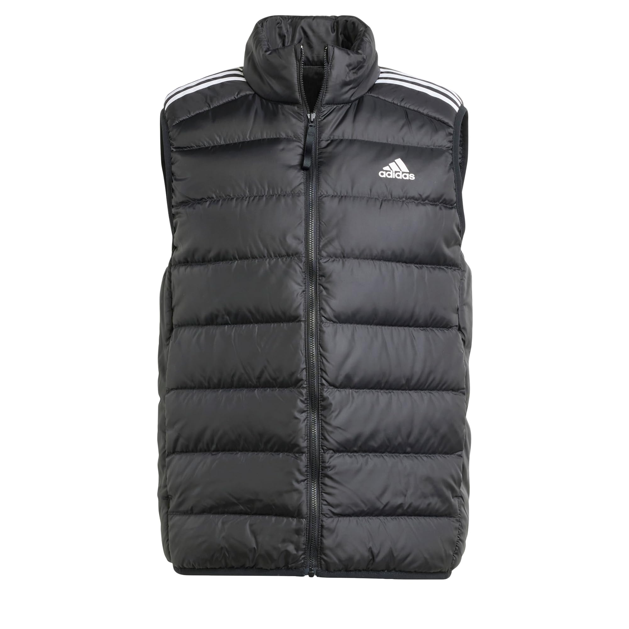 Adidas Men's Essentials 3-Stripes Lightweight Down Vest - Warm & Stylish Puffer Jacket for Outdoor Activities, Running, Hiking & Casual Wear