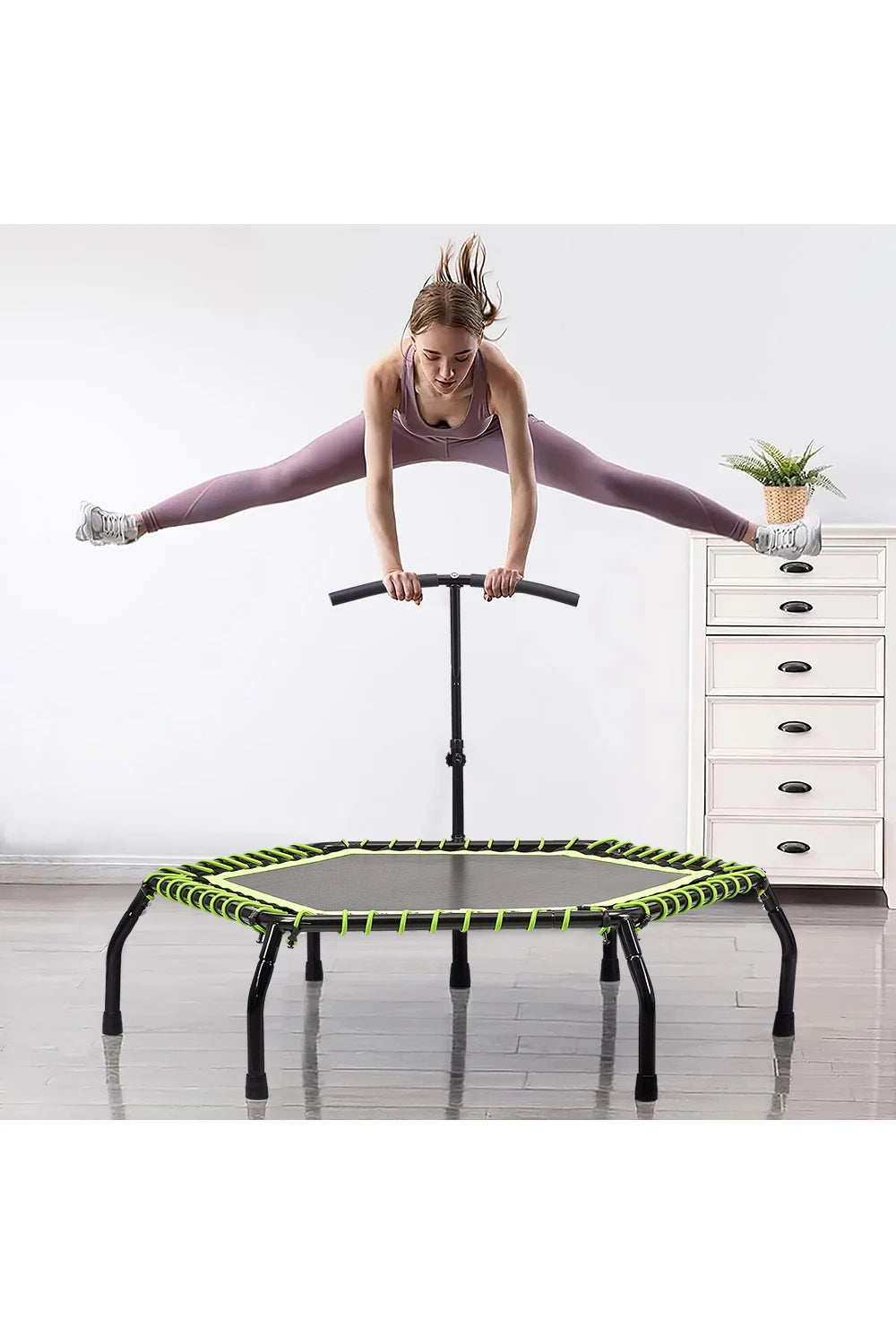 Best Mini Trampoline for Adults & Kids - Indoor/Outdoor Bungee Jumping Fitness Rebounder for Home Gym & Backyard Fun