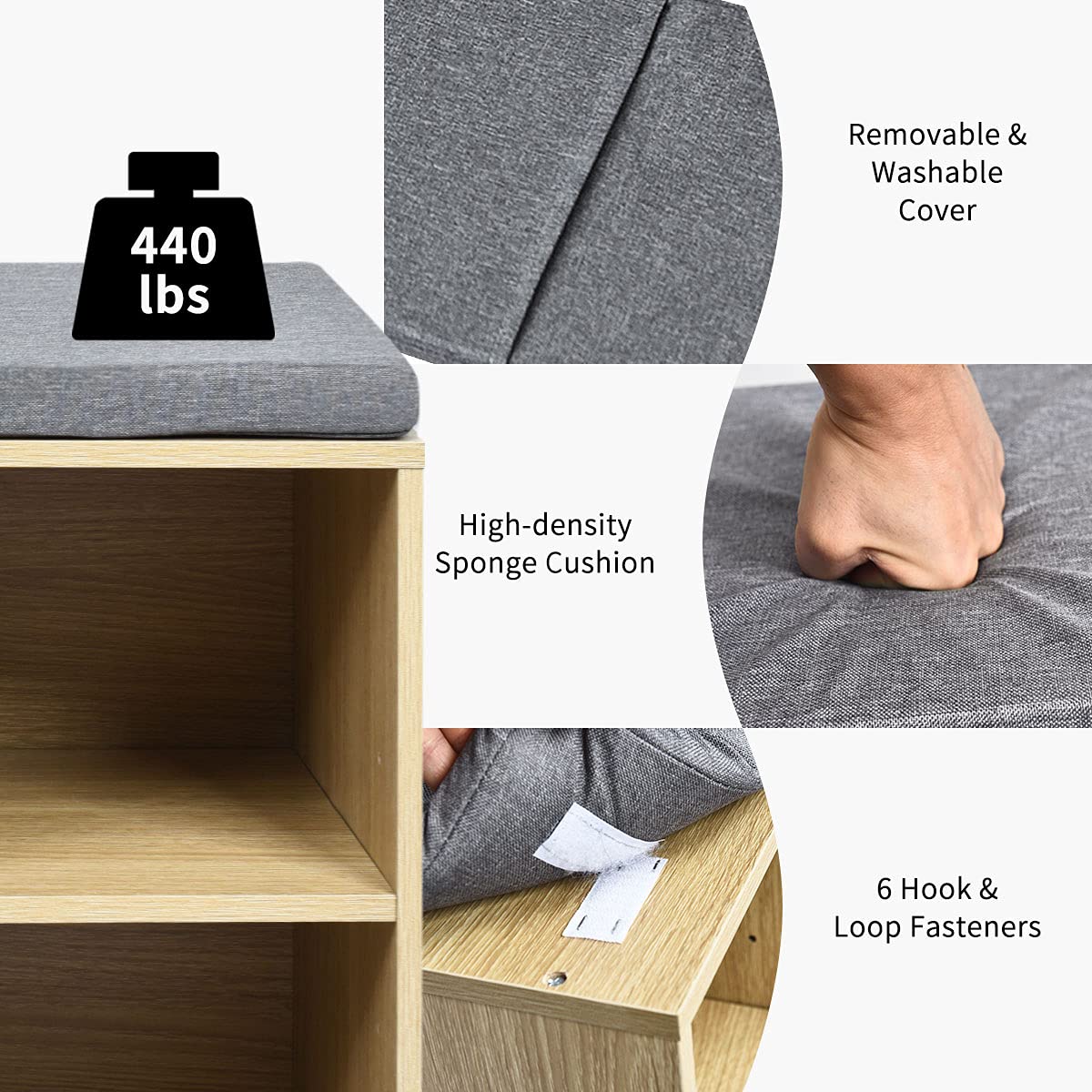 Giantex 10-Cube Shoe Storage Bench with Padded Seat, Adjustable Shelves & Entryway Organizer | Shoe Cabinet for Living Room, Bedroom, Hallway | Space-Saving Shoe Rack with Storage Cubbies (Natural) - Perfect for Small Spaces & Entryway Organization