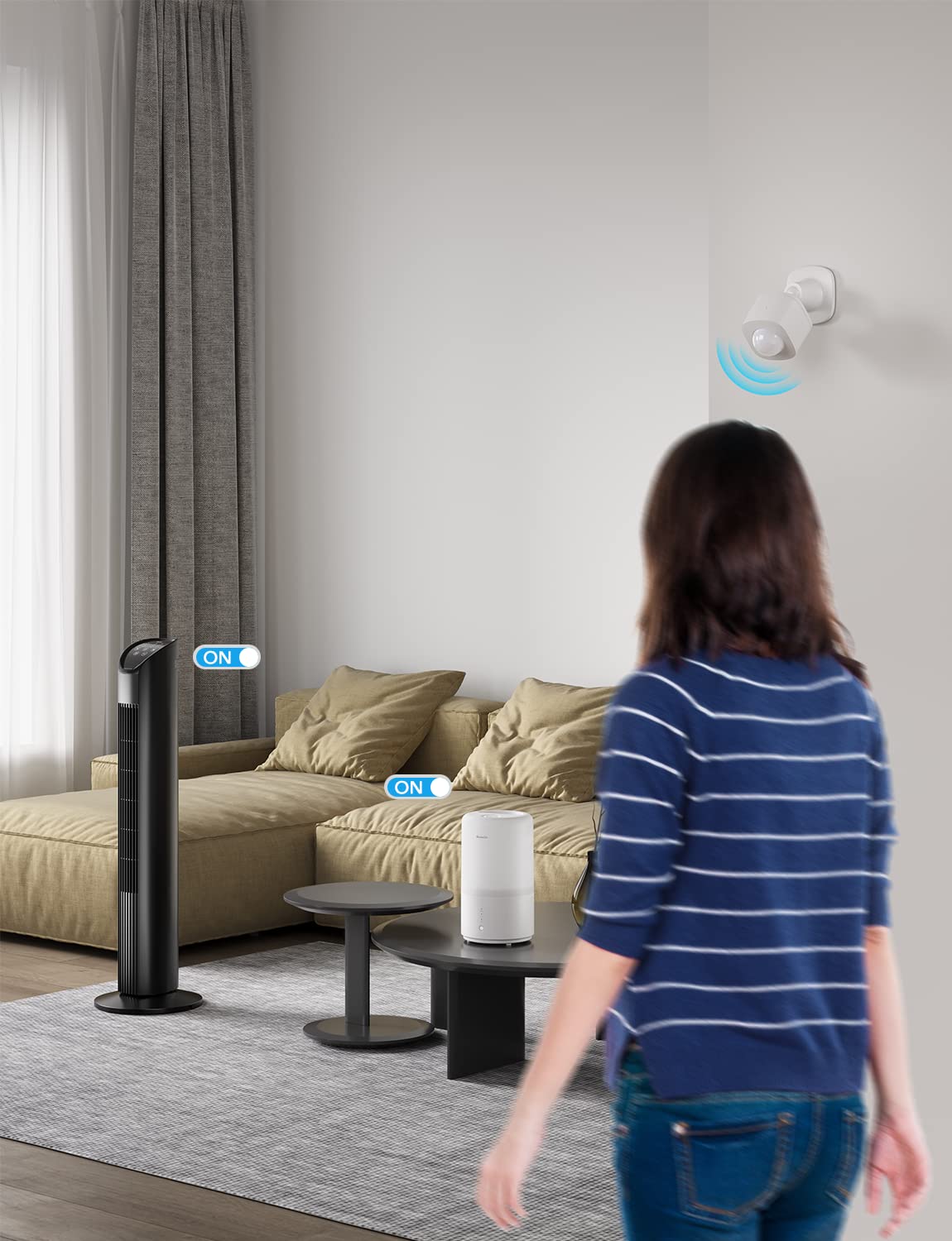 GoveeLife Wireless Motion Sensor - Smart Home Automation Device with Group Control for Unlimited Devices, Mini Contact Sensor, Battery Powered, Compatible with Most GoveeLife Smart Products - Perfect for Home Security, Lighting Control & Smart Automation
