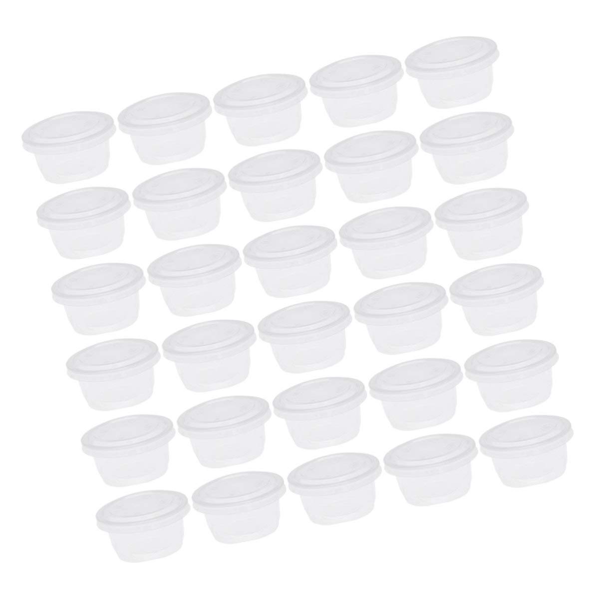 NUOBESTY 100-Pack Clear Disposable Mini Food Storage Containers with Lids - Perfect for Salad Dressing, Condiments, Sauce, Yogurt, Jelly & Pudding | Ideal for Parties, Picnics, Takeout & Meal Prep