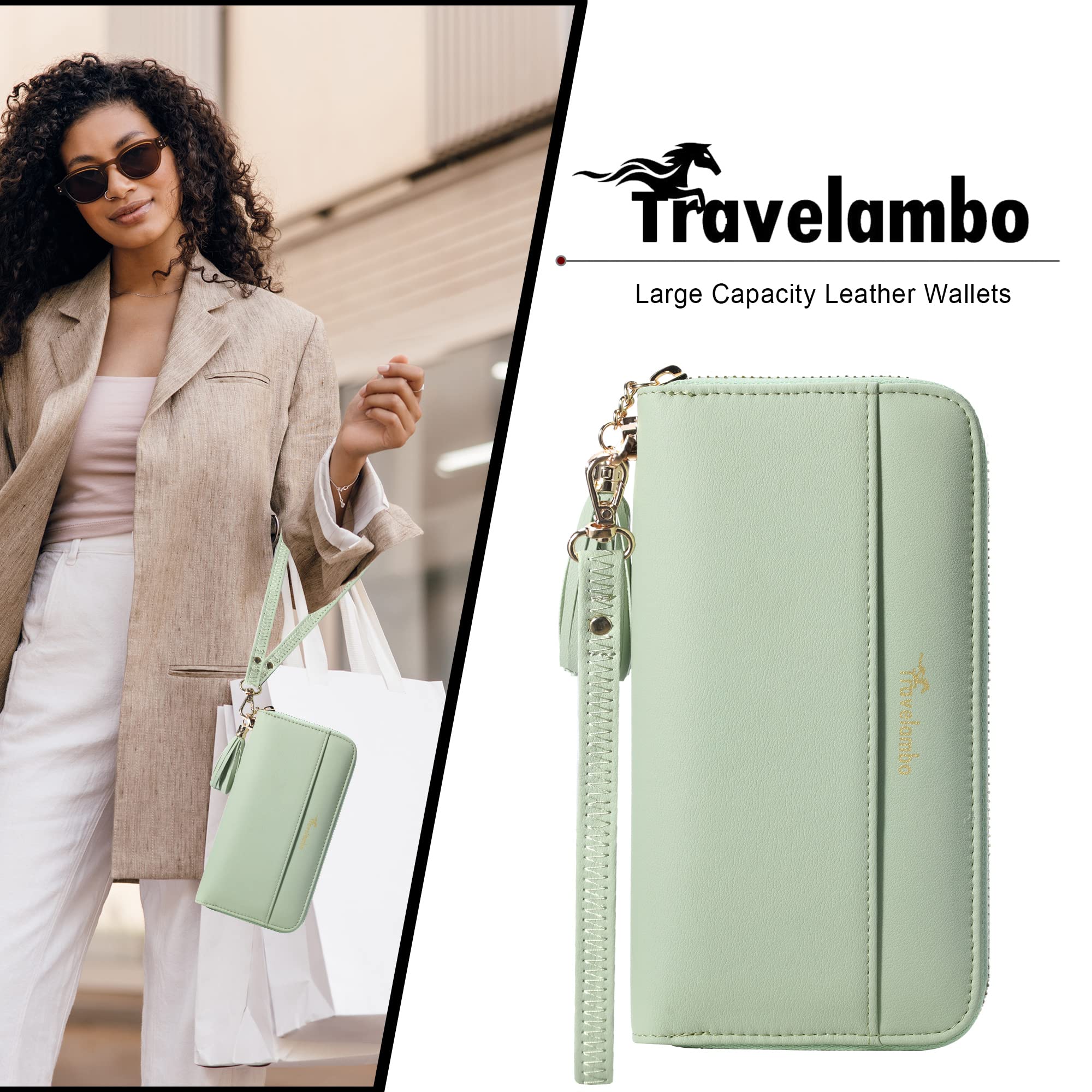 Travelambo Women's Wallet with Tassel - Slim Bifold Clutch Purse with Wrist Strap for Ladies | Perfect for Everyday Use, Travel & Special Occasions