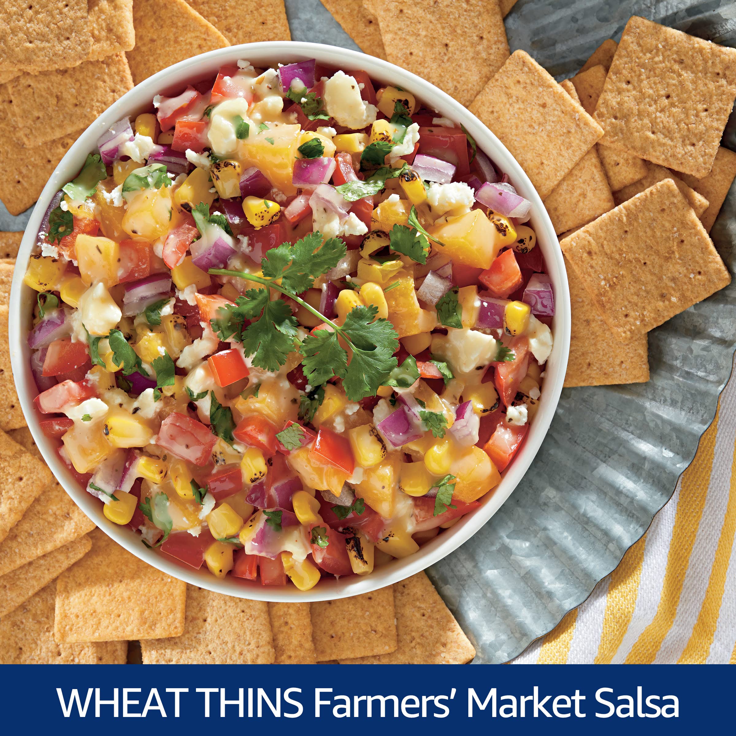 Wheat Thins Reduced Fat Whole Grain Wheat Crackers - Healthy Snack for Kids & Adults - 8 oz Pack - Perfect for Lunchboxes, Office Snacks & Party Platters