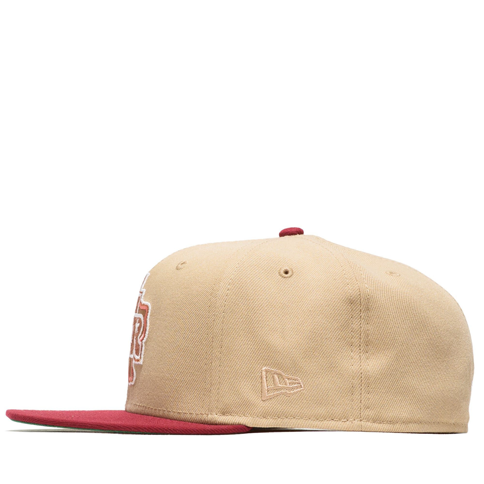 New Era x Politics Texas Rangers 59FIFTY Fitted Hat - Camel/Cardinal - Official MLB Baseball Cap for Men & Women - Perfect for Games, Fan Gear & Streetwear Fashion