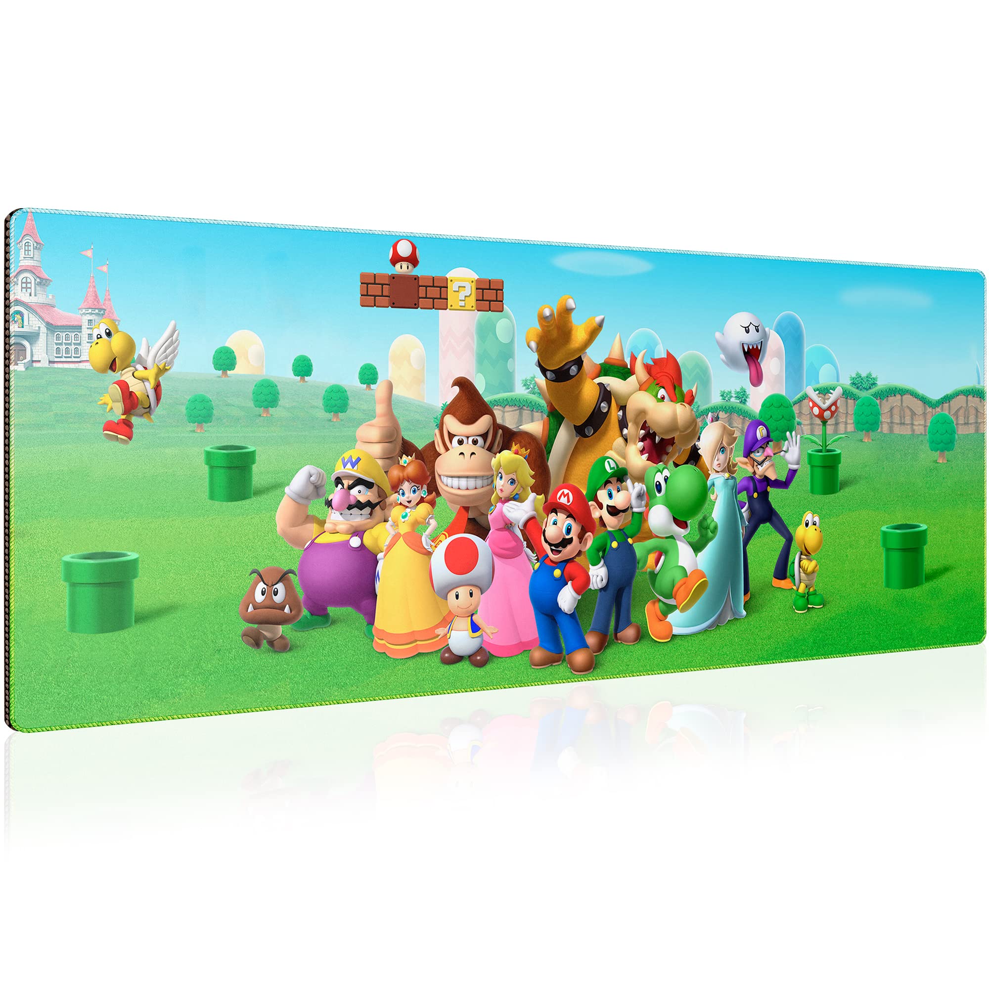 Super Mario Bros XL Gaming Mouse Pad - Non-Slip Large Mouse Mat for PC & Laptop - Perfect Gift for Gamers & Mario Fans - Ideal for Office, Gaming Setup & Computer Workstations