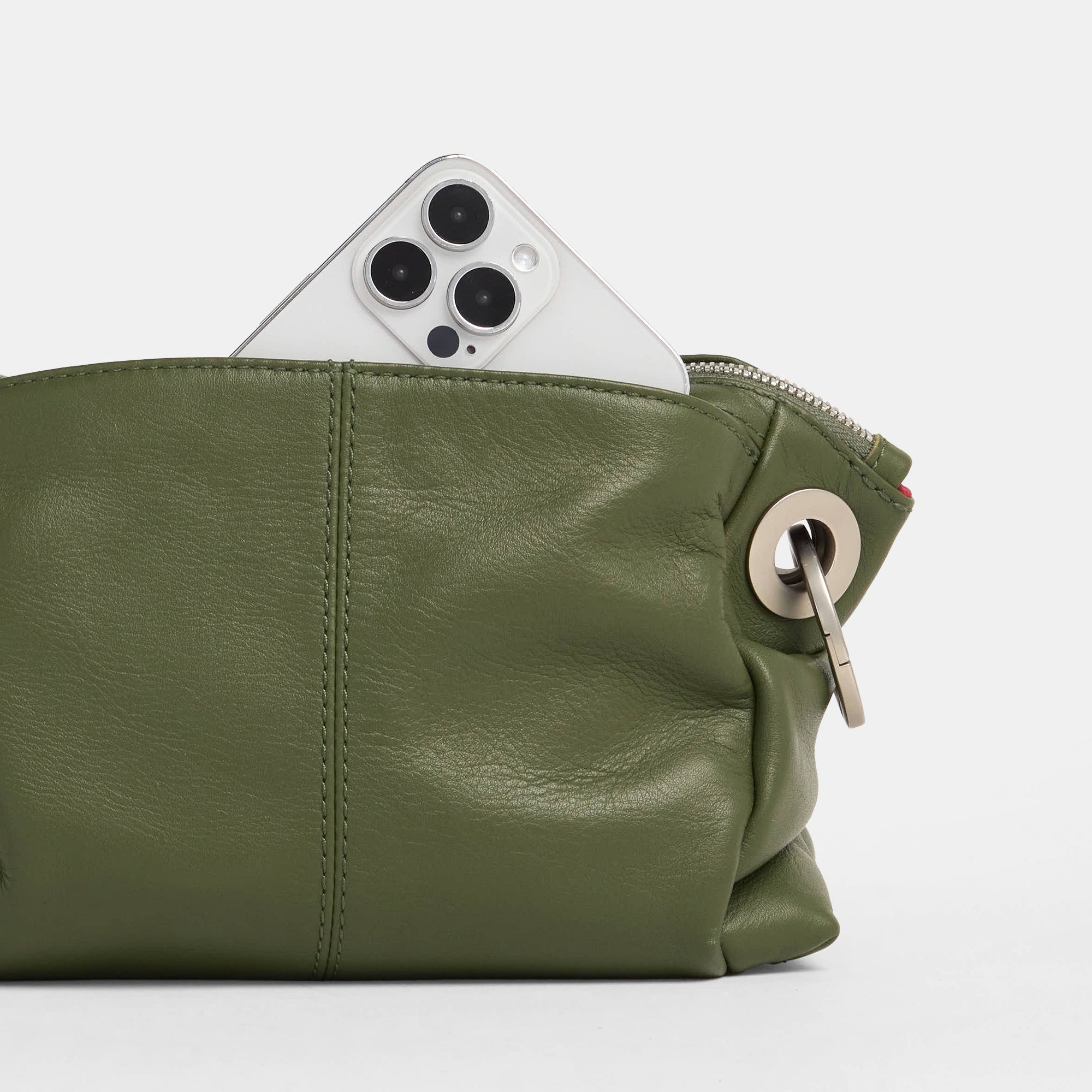 Daniel Crossbody Clutch Purse for Women - Landscape Green & Brushed Silver Small Handbag | Perfect for Everyday Use, Travel, and Evening Events