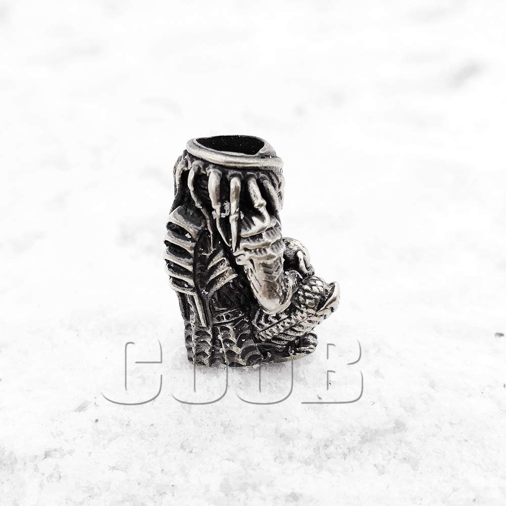 Handmade Metal Paracord Beads for EDC, Knife Lanyards & Beard Accessories - CooB Predator Charm (1Pcs/Lot) | Perfect for Outdoor Survival Gear, Tactical Equipment & DIY Crafts