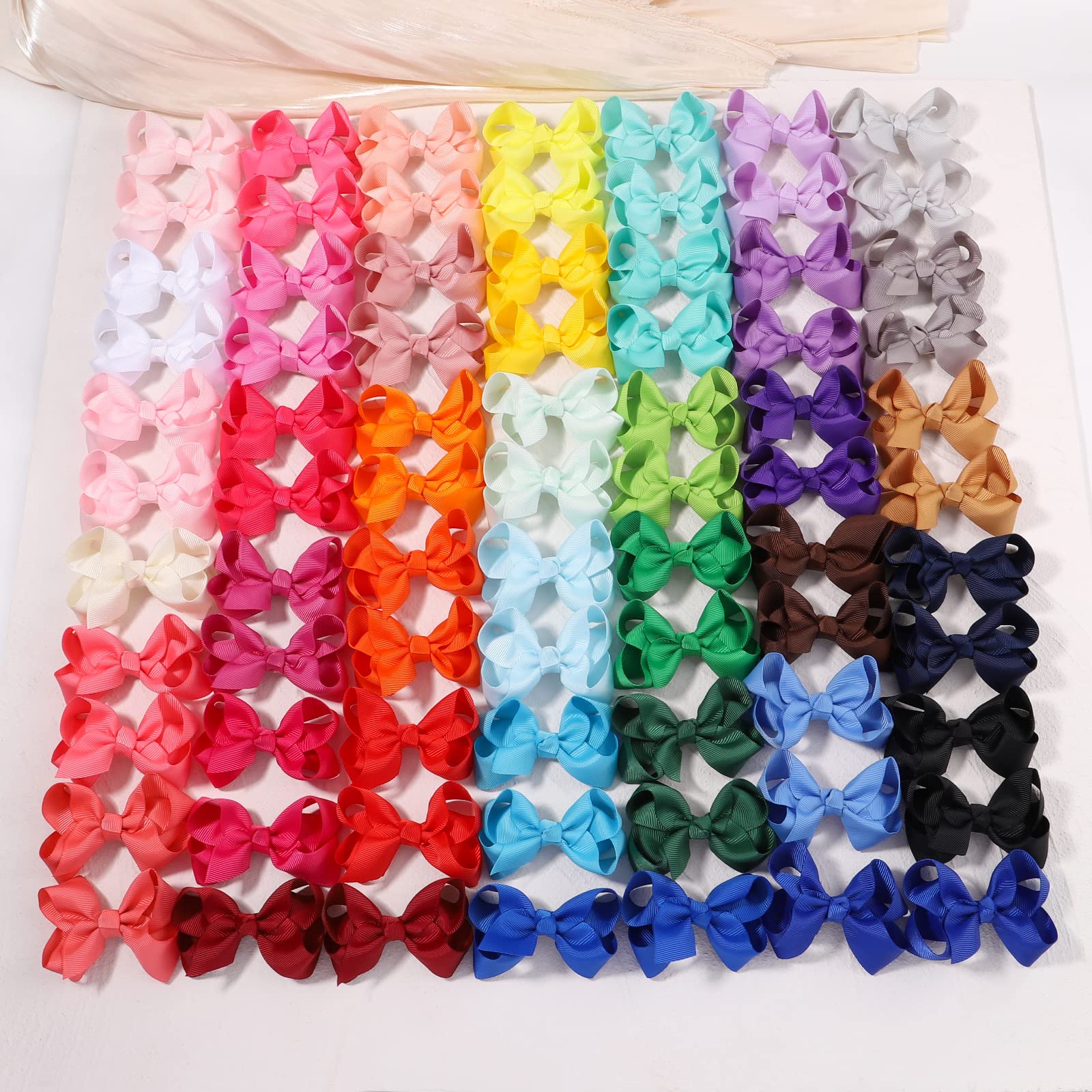 80PCS 3 Inch Hair Bows for Girls - Grosgrain Ribbon Toddler Hair Accessories with Alligator Clips for Baby Girls, Kids & Teens - Perfect for Parties, School, Holidays & Everyday Wear