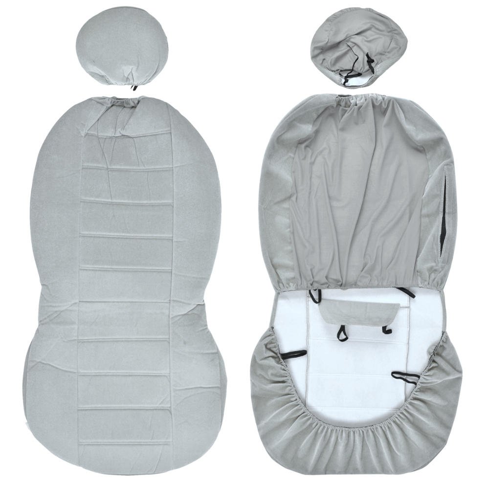 BDK Classics PolyVelour Seat Covers for Truck SUV Car - Large Gray - Premium Universal Fit Car Seat Protectors for Comfort & Style - Perfect for Road Trips, Daily Commutes & Off-Road Adventures