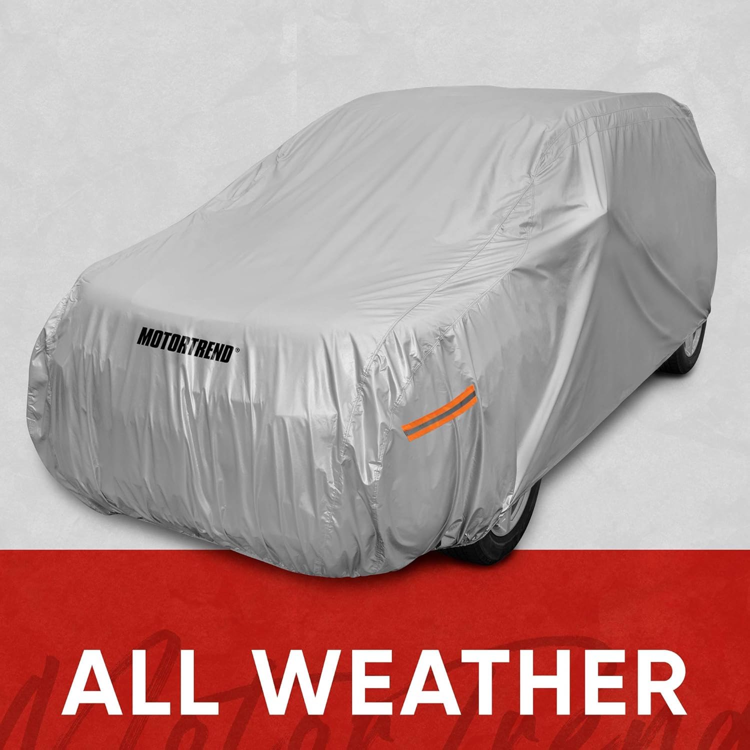Motor Trend Heavy Duty Waterproof Car Cover for Vans & SUVs - All Weather UV Protection Outdoor Reflective Vehicle Cover (Fits Up to 225