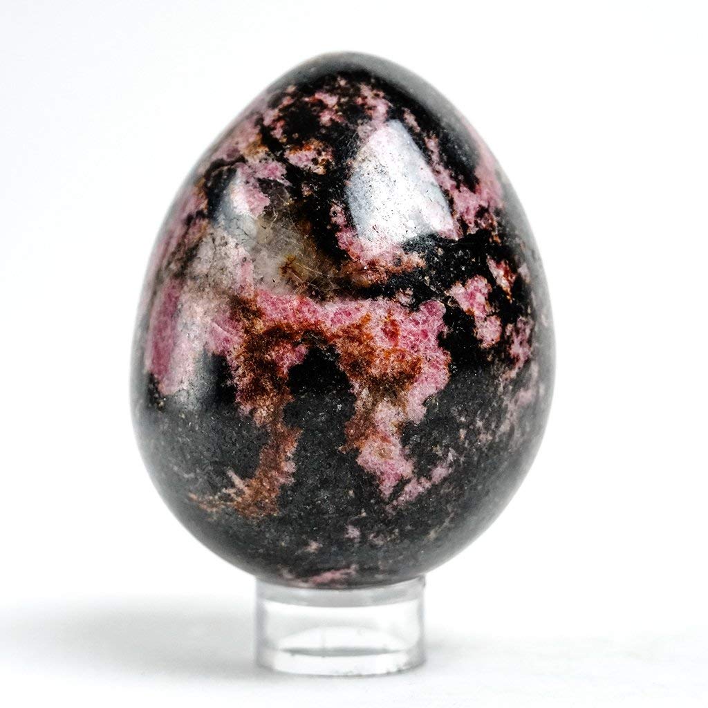 Polished Imperial Rhodonite Egg from Madagascar – 3'' Gemstone for Healing, Meditation & Decoration | Astro Gallery of Gems (550.3g)