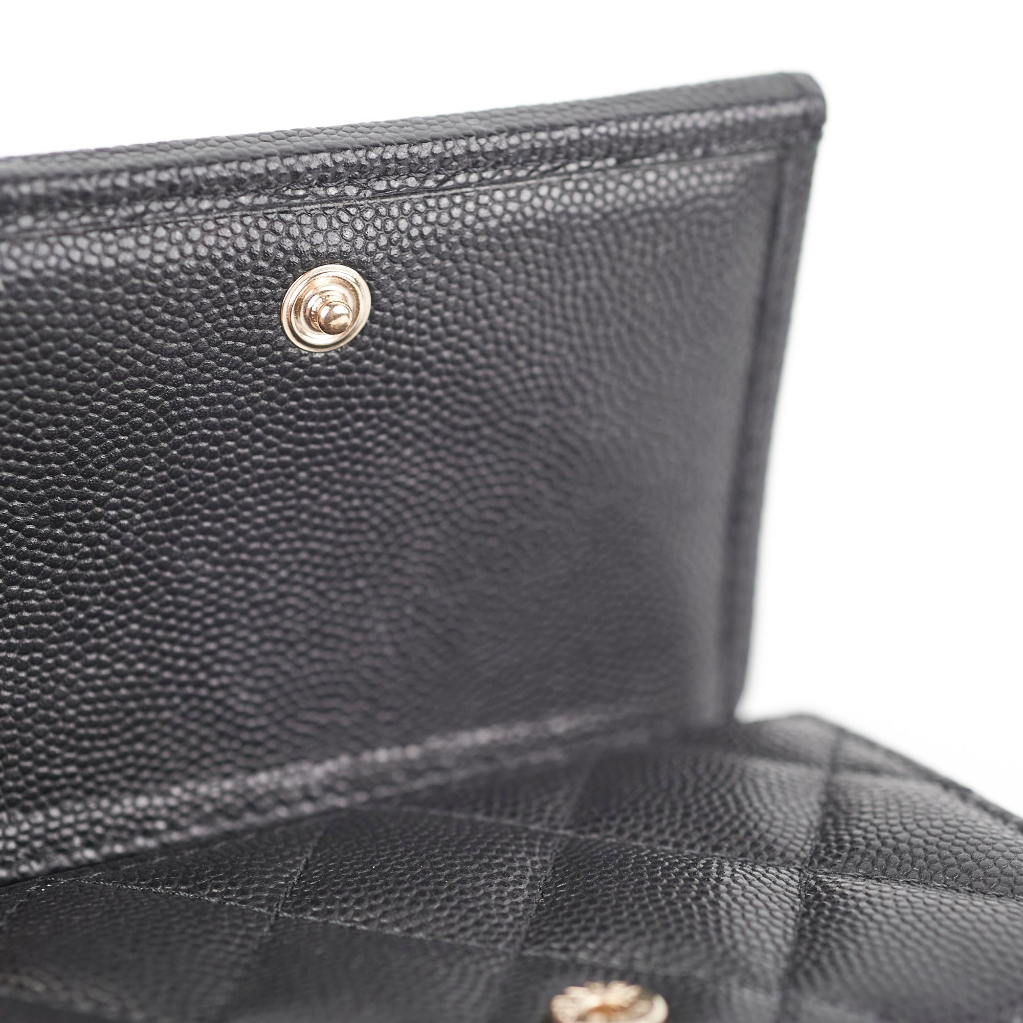 Chanel Caviar Leather Black Classic Flap Wallet for Women - Luxury Designer Card Holder & Coin Purse for Everyday Use, Travel and Special Occasions