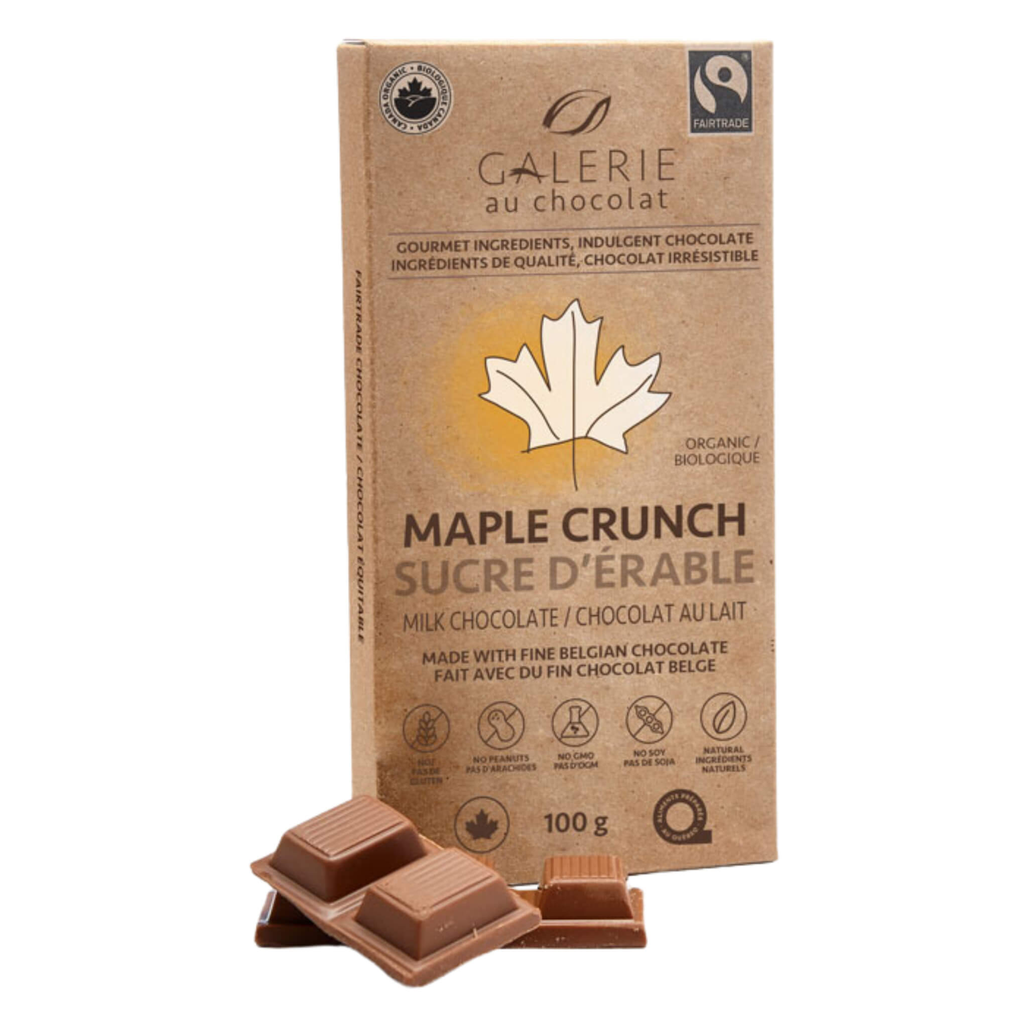 Premium Milk Chocolate Bar with Maple Crunch - Rich & Creamy Candy for Gifting, Snacking & Dessert Topping | Perfect for Holidays, Parties & Sweet Treats