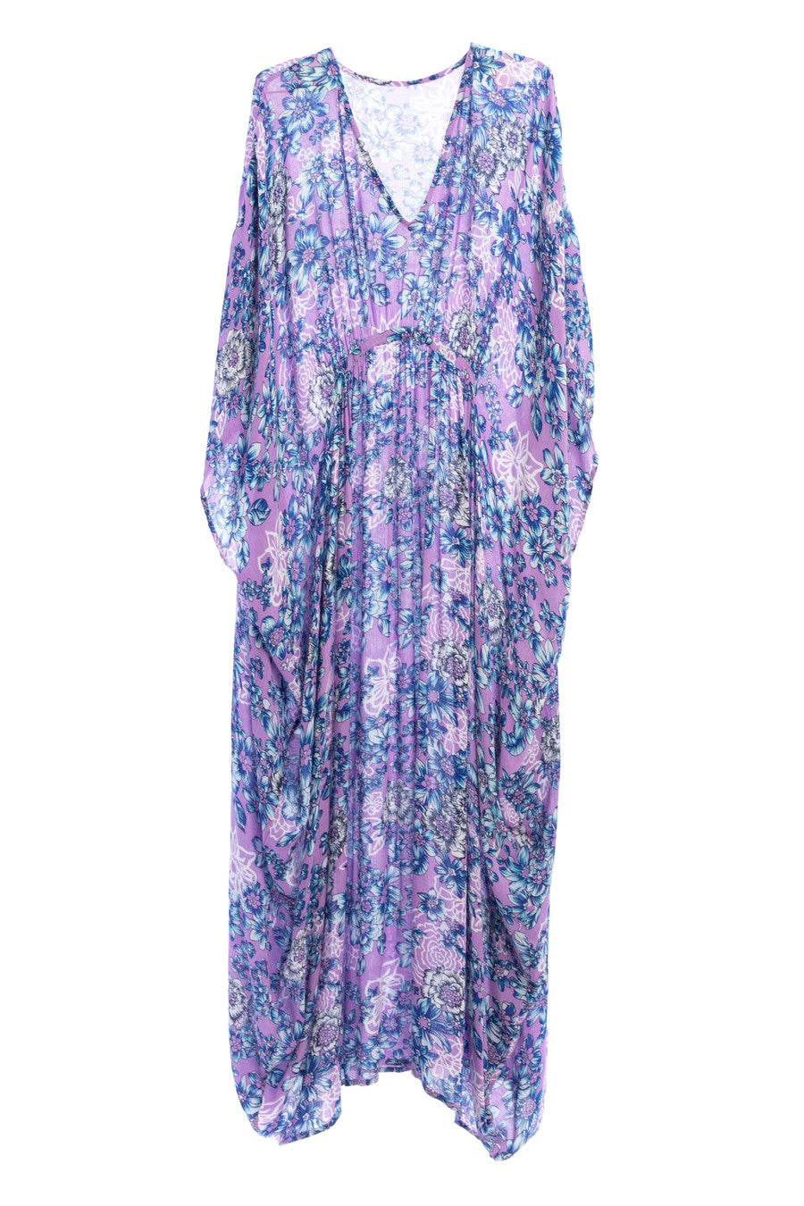 Floral Kaftan Maxi Dress for Women - Bohemian Summer Beach Cover Up Dress with Pockets | Perfect for Vacation, Pool Party & Casual Wear