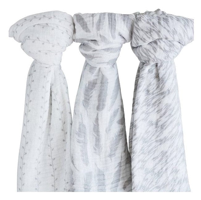 Ely's&Co. Soft Organic Cotton Muslin Swaddle Blankets (3-Pack) - Perfect for Baby Swaddling, Nursing Cover & Stroller Blanket