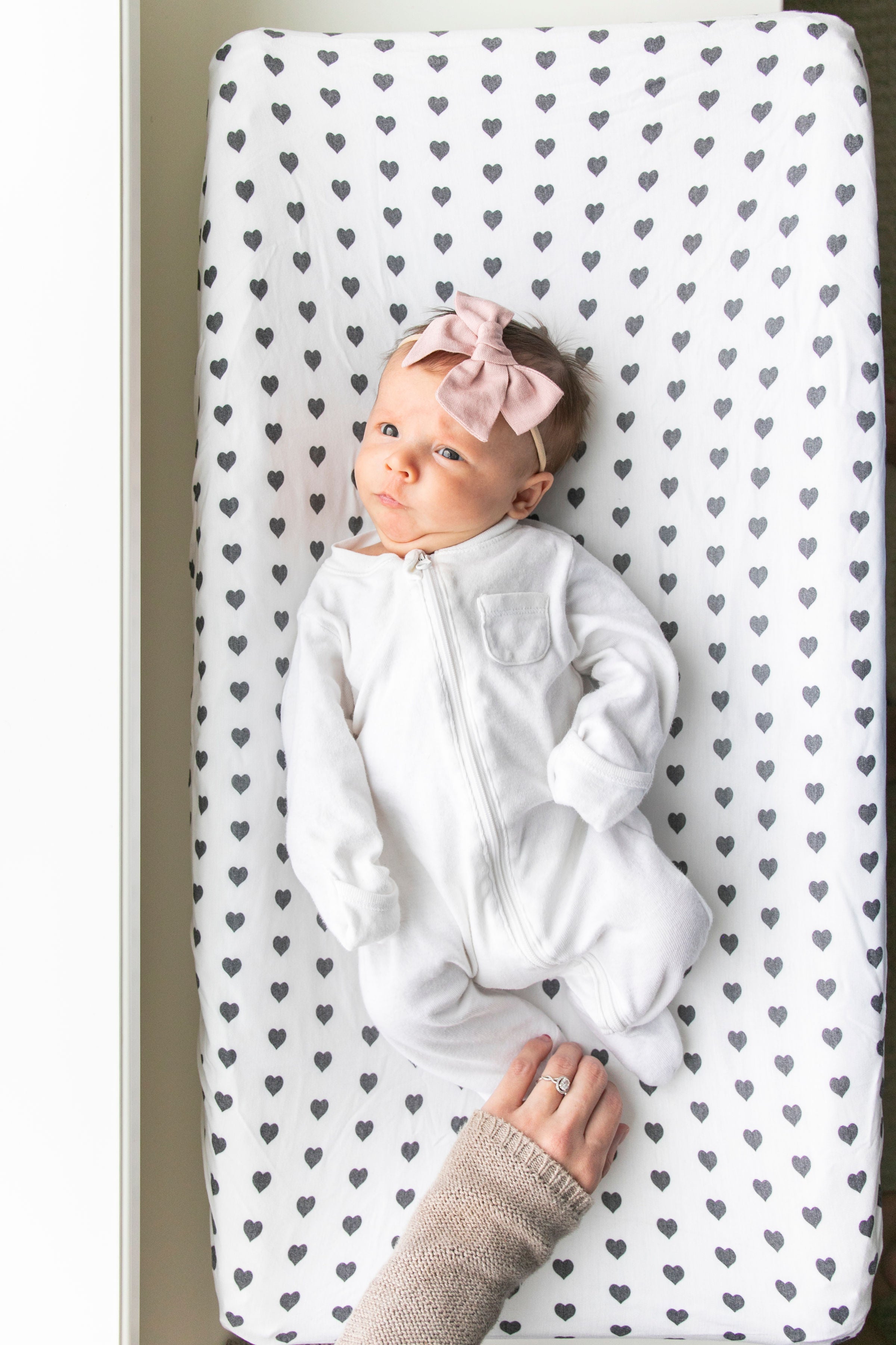 Premium Organic Cotton Knit Diaper Changing Pad Cover - Soft, Breathable & Waterproof - Perfect for Nursery, Travel & On-the-Go Baby Care (Smitten Collection)