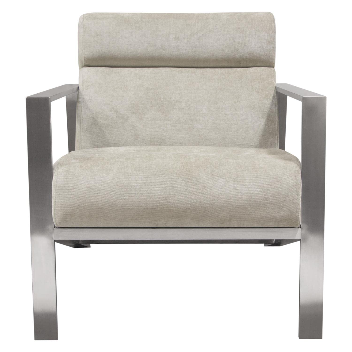 Luxury Diamond Sofa La Brea Accent Chair - Champagne Finish for Living Room, Bedroom & Office Decor | Modern Mid-Century Style Armchair with Tufted Back