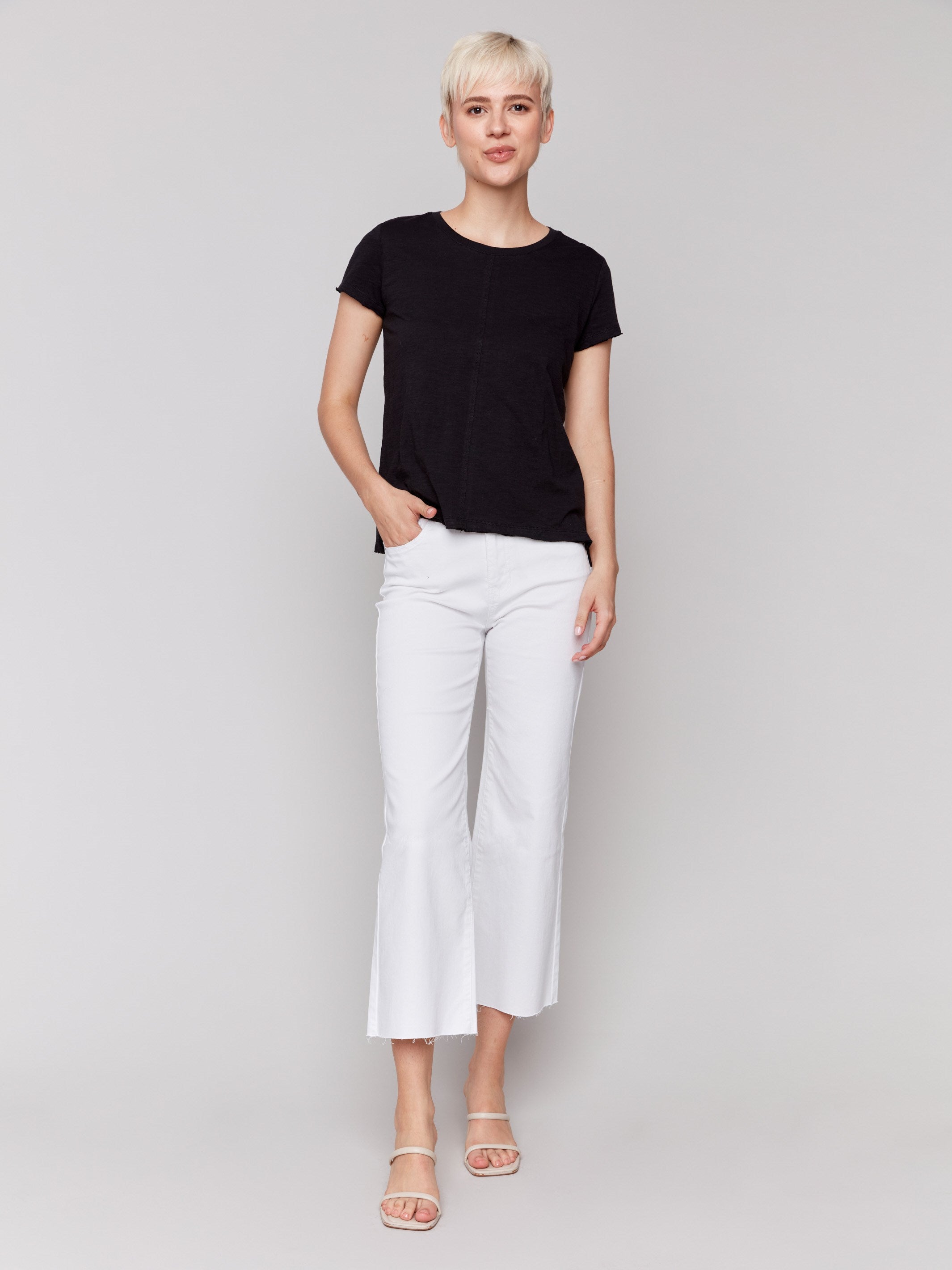 Organic Cotton Slub T-Shirt for Men & Women - Soft Breathable Black Tee - Casual Wear, Street Style, Layering Essential