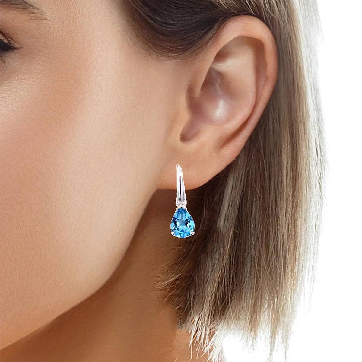 Blue Topaz Sterling Silver Earrings for Women - Dainty Stud Earrings for Everyday Wear, Gift for Her, Birthday, Anniversary | Perfect for Office, Date Night & Special Occasions